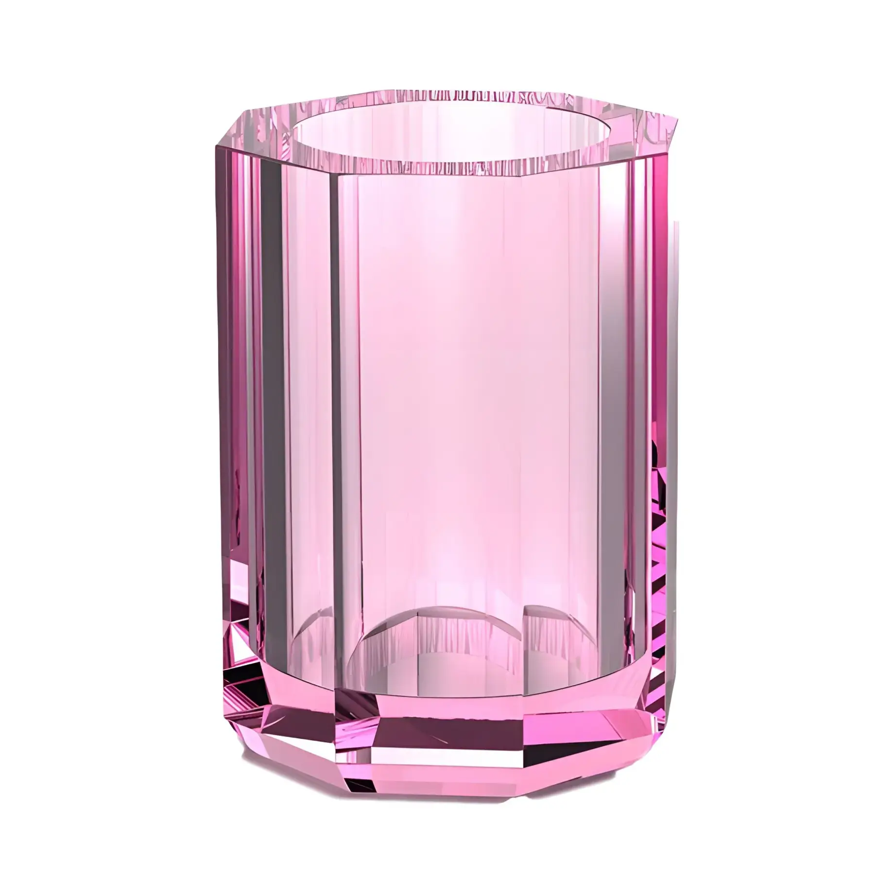 Склянка для зубних щіток Kristall, скло рожеве Decor Walther 0923961 Pink — вид на білому тлі