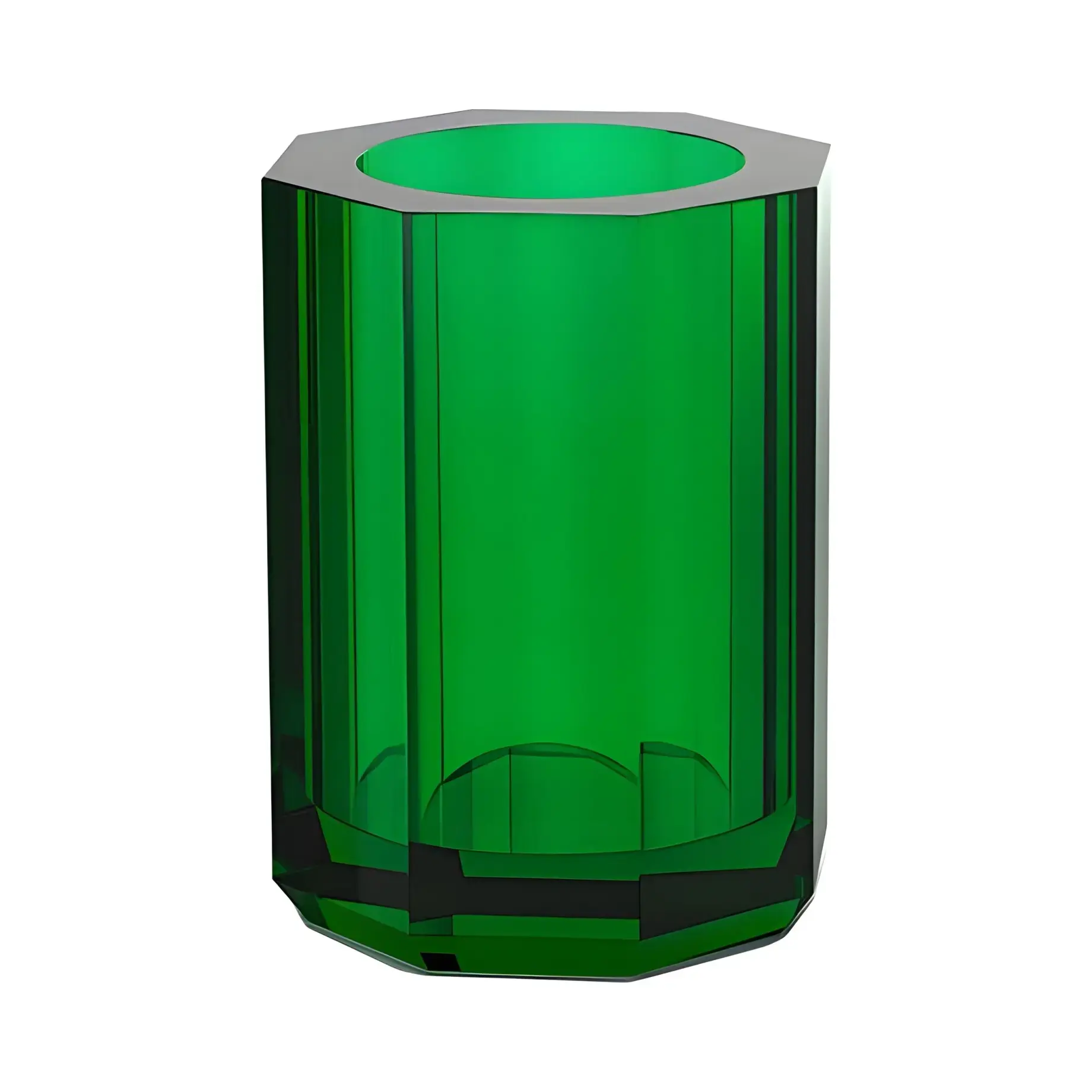 Склянка для зубних щіток Kristall, скло зелене Decor Walther 0923996 English green — вид на білому тлі