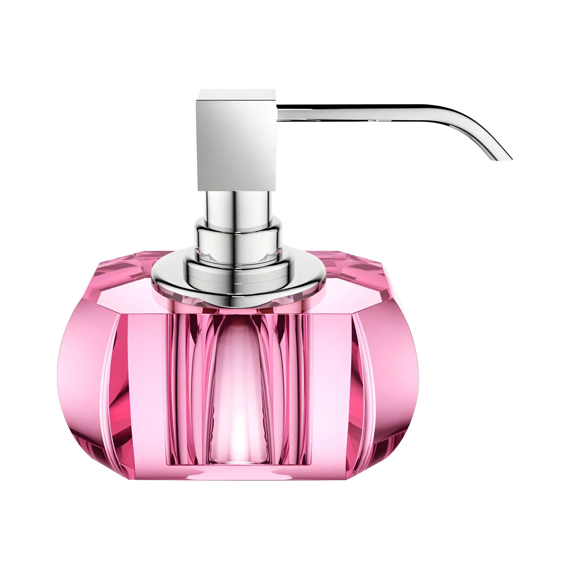 Дозатор для рідкого мила Kristall KR SSP, рожевий/хром Decor Walther 0924261 Pink / chrome — вид на білому тлі
