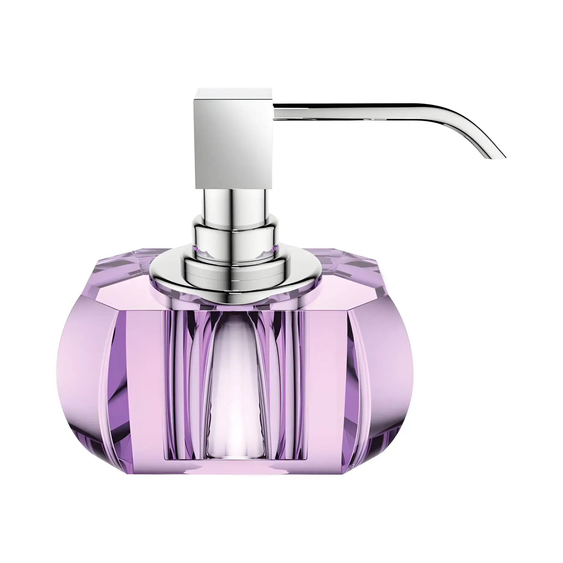 Дозатор для рідкого мила Kristall KR SSP, фіолетовий/хром Decor Walther 0924280 Violet / chrome — вид на білому тлі