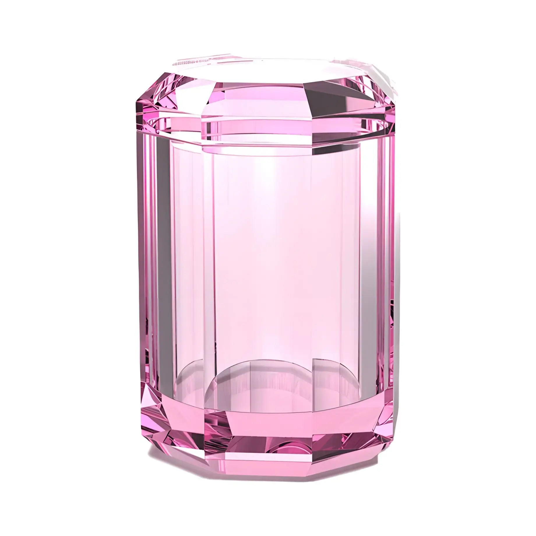 Контейнер із кришкою Kristall, скло рожеве Decor Walther 0931461 Pink — вид на білому тлі
