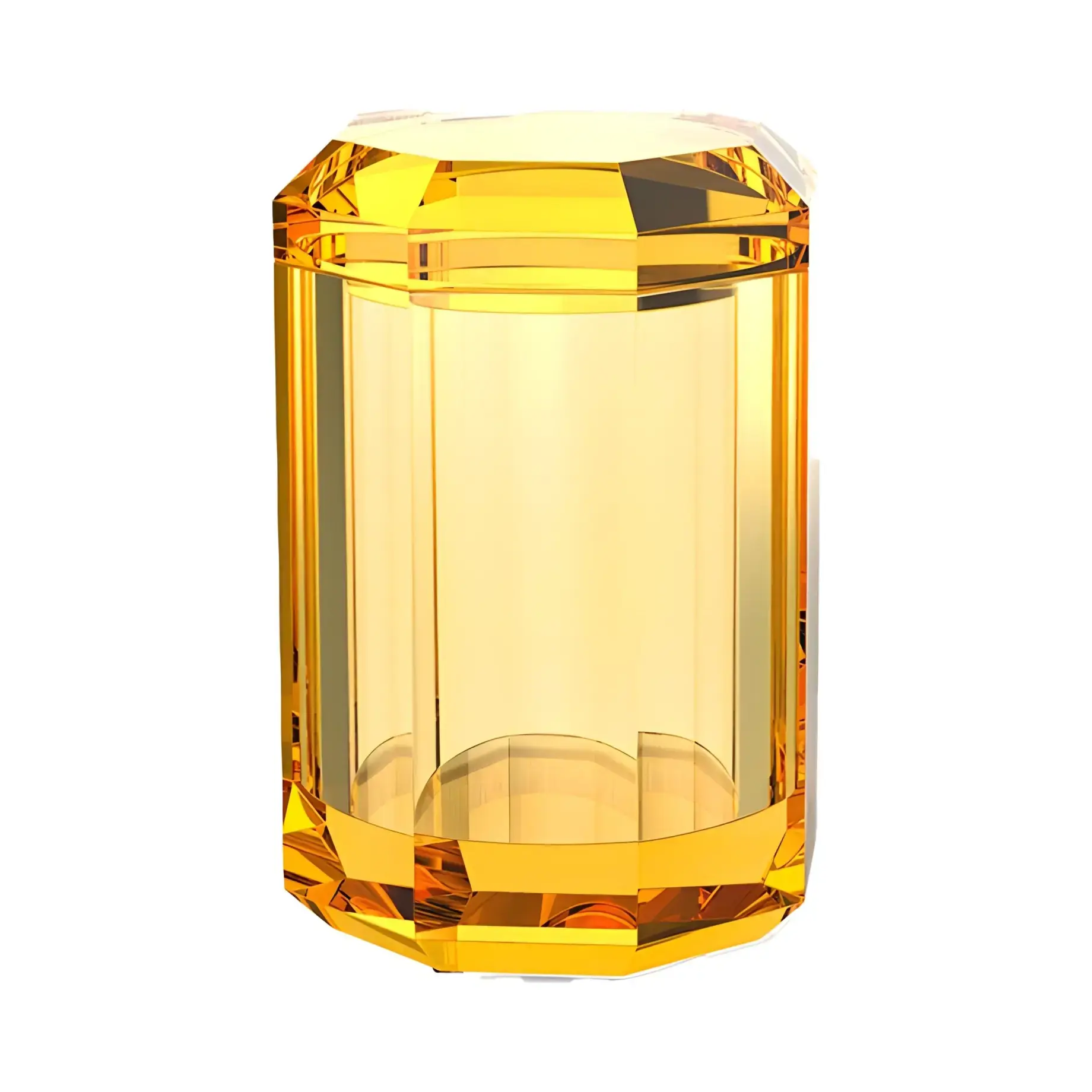 Контейнер з кришкою Kristall, скло янтарне Decor Walther 0931481 Amber — вид на білому тлі