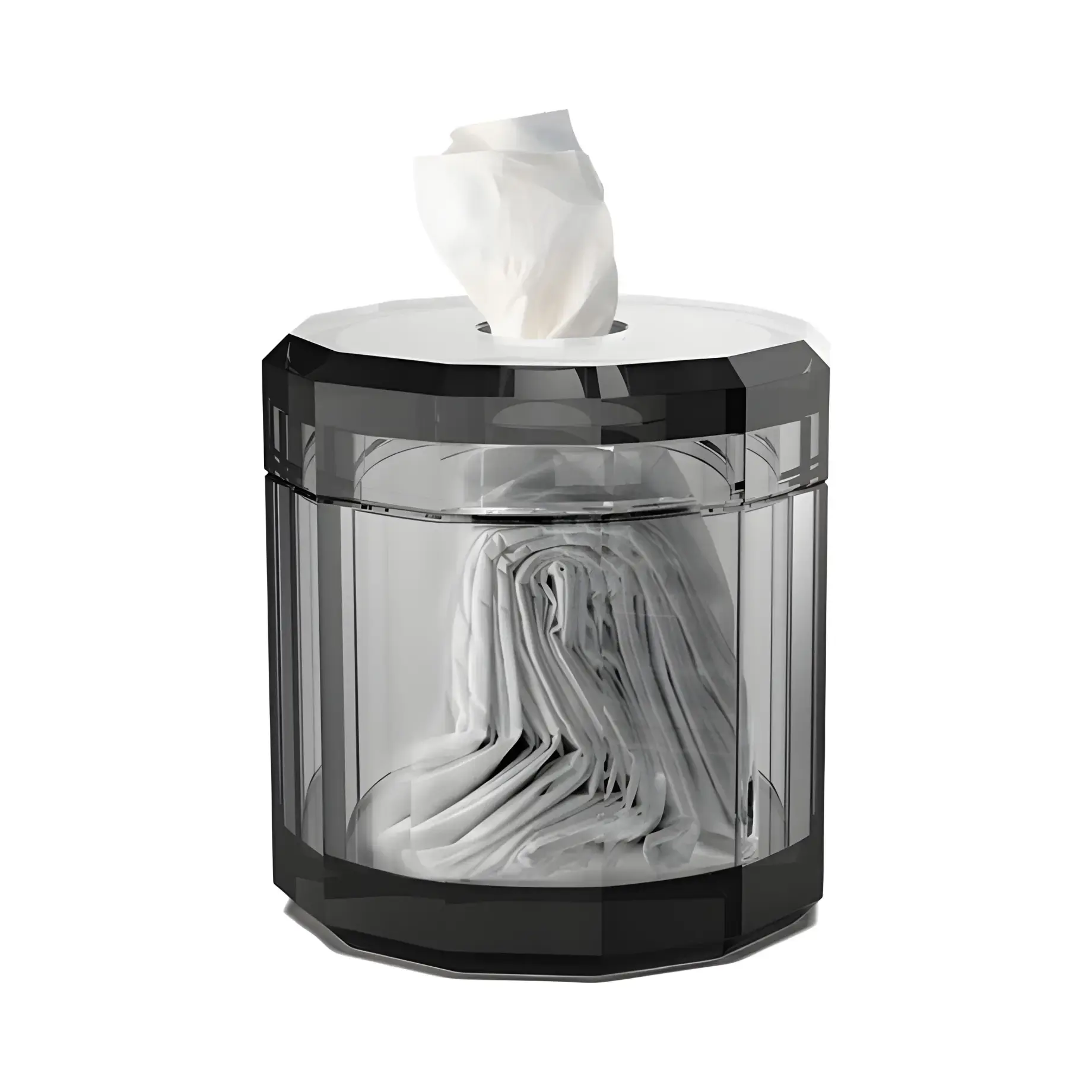 Контейнер для серветок Kristall, антрацит (скло чорне) Decor Walther 0931594 Anthracite — вид на білому тлі