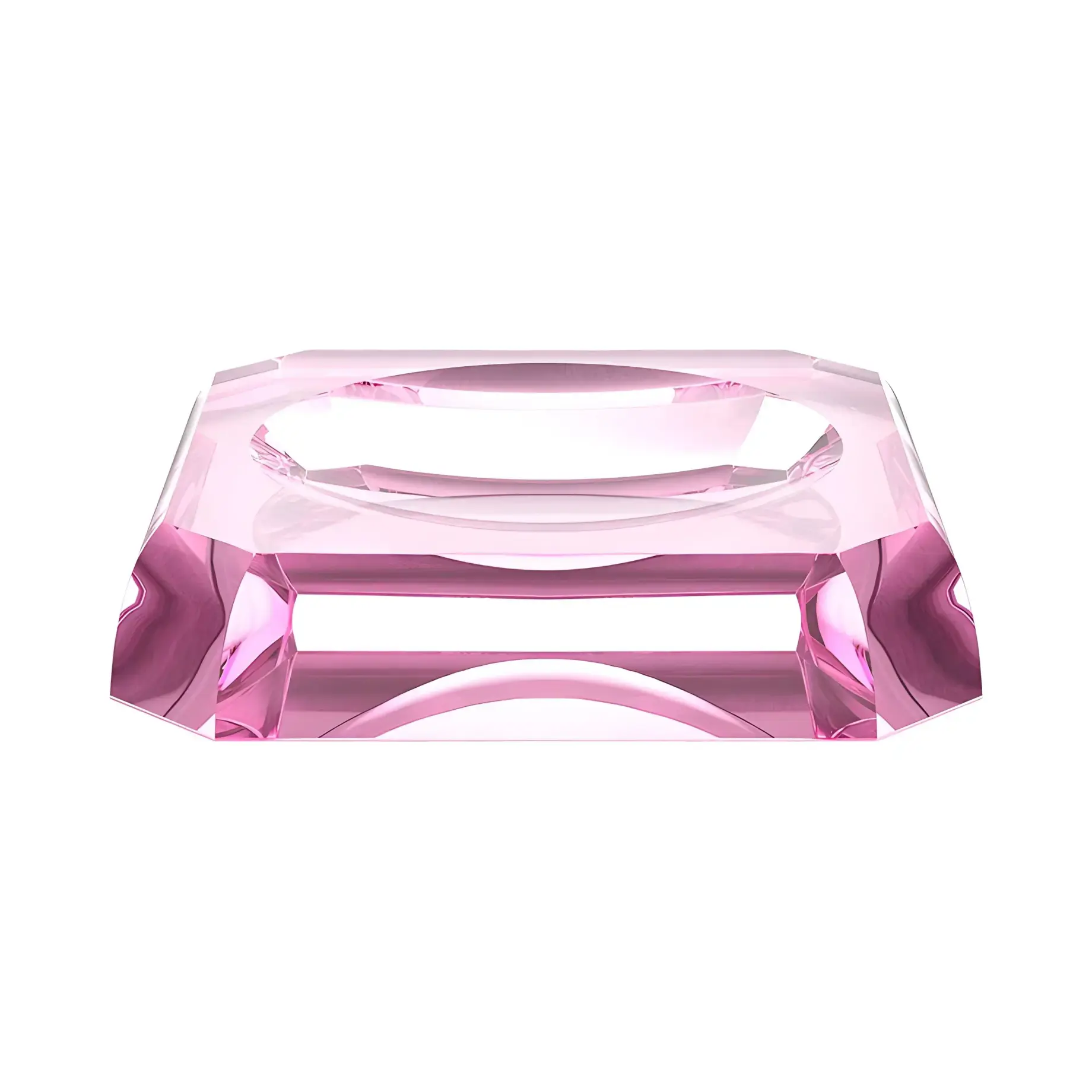 Мильниця 12 x 12 см Kristall, скло рожеве Decor Walther 0931661 Pink — вид на білому тлі