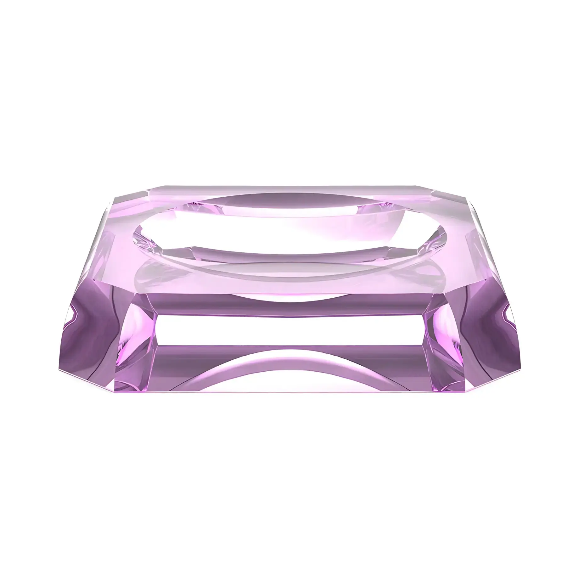 Мильниця 12 x 12 см Kristall, скло фіолетове Decor Walther 0931680 Violet — вид на білому тлі