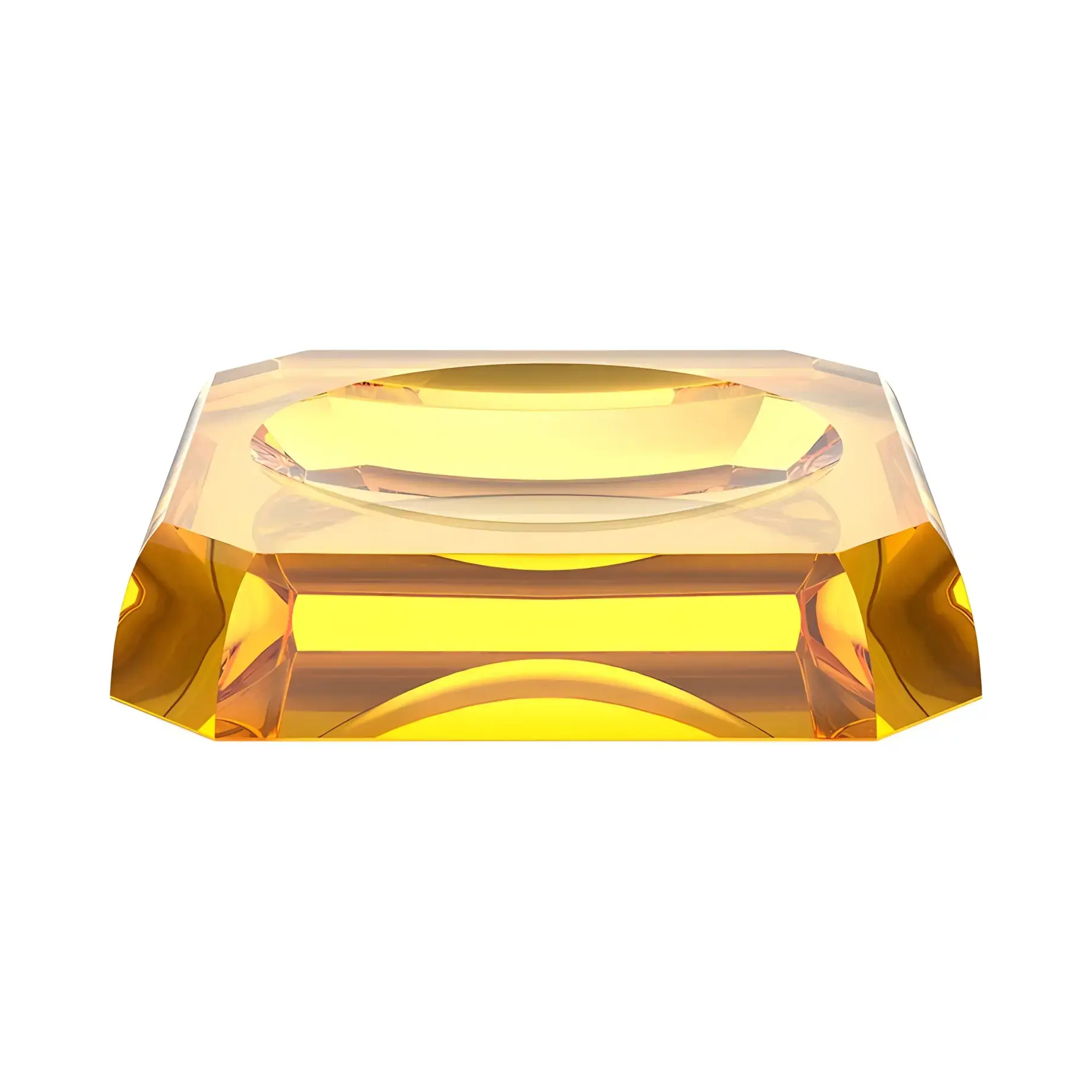 Мильниця 12 x 12 см Kristall, скло янтарне Decor Walther 0931681 Amber — вид на білому тлі