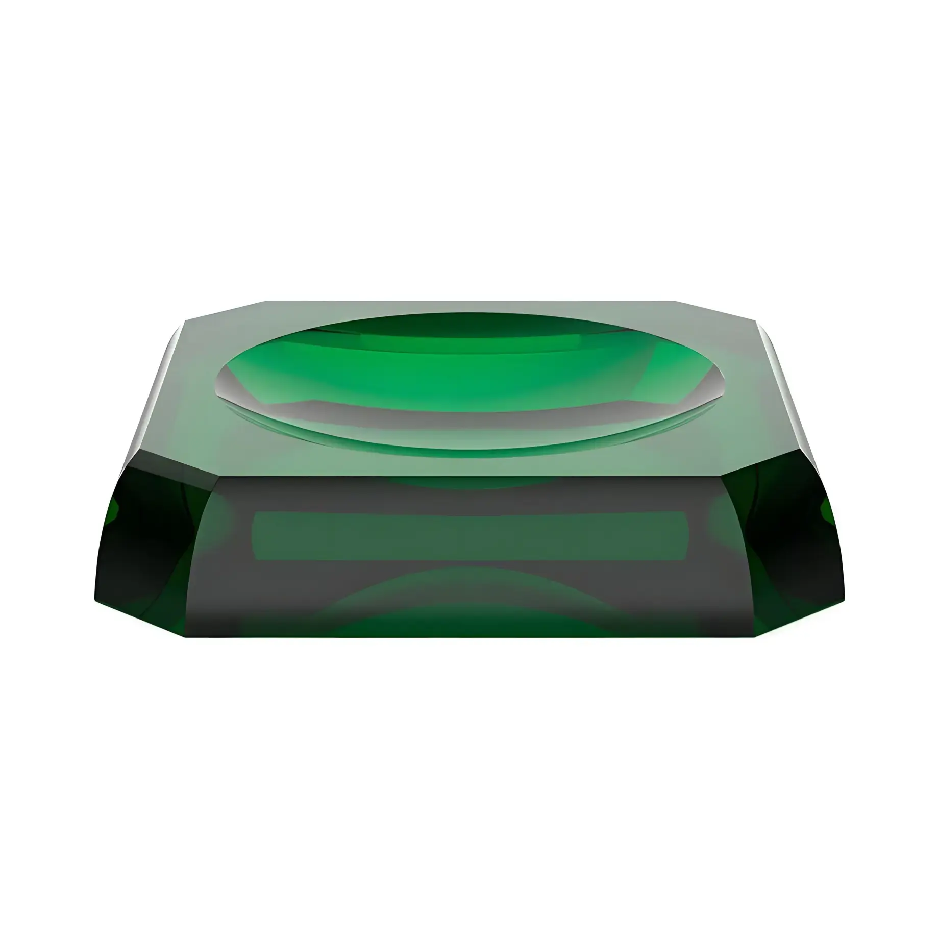 Мильниця 12 x 12 см Kristall, скло зелене Decor Walther 0931696 English green — вид на білому тлі