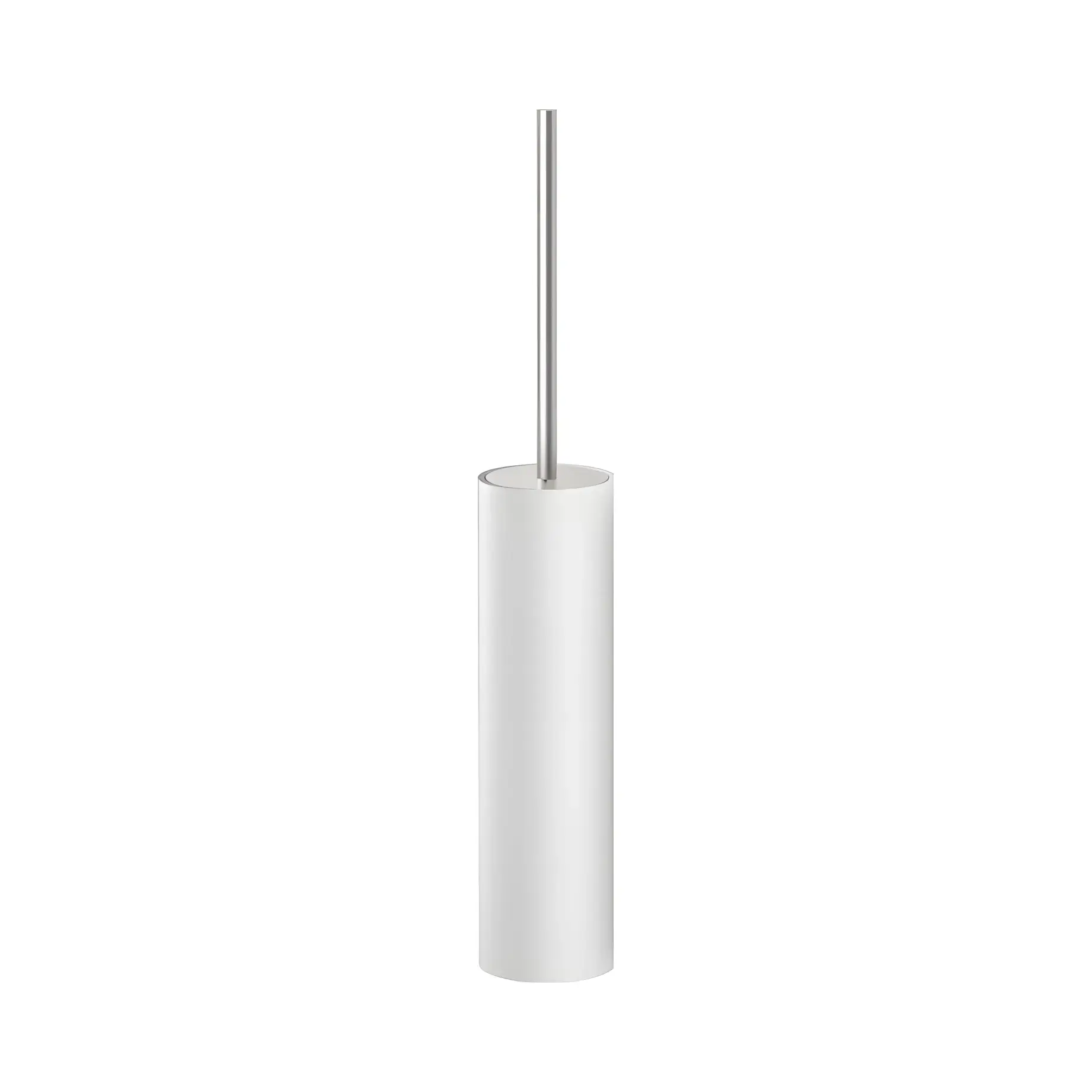 Щітка для унітазу підлогова Stone SBG, білий/сталь матова Decor Walther 0970855 White / Matt Stainless Steel — вид на білому тлі