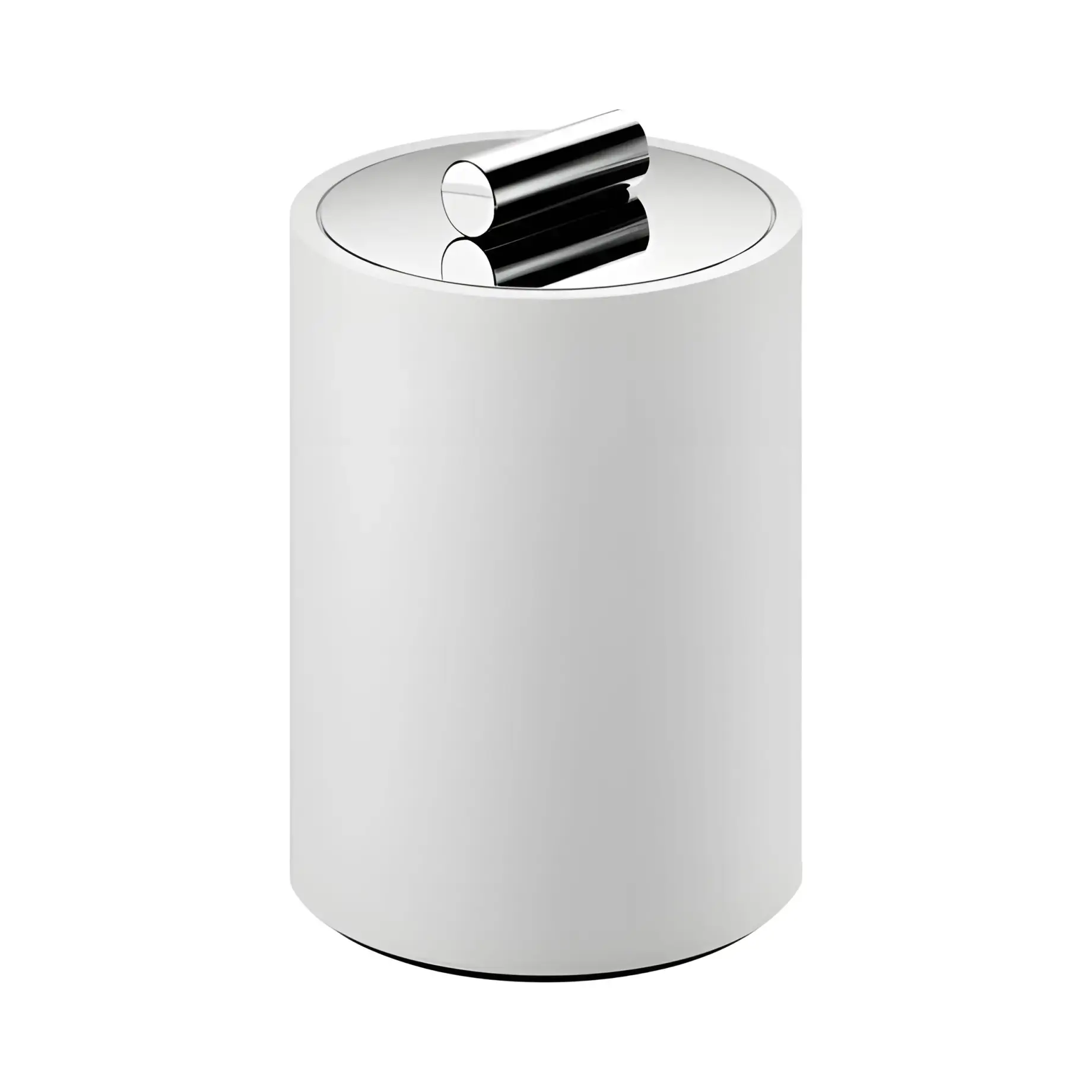 Універсальний контейнер із кришкою Stone, хром/білий Decor Walther 0971254 White / Chrome — вид на білому тлі