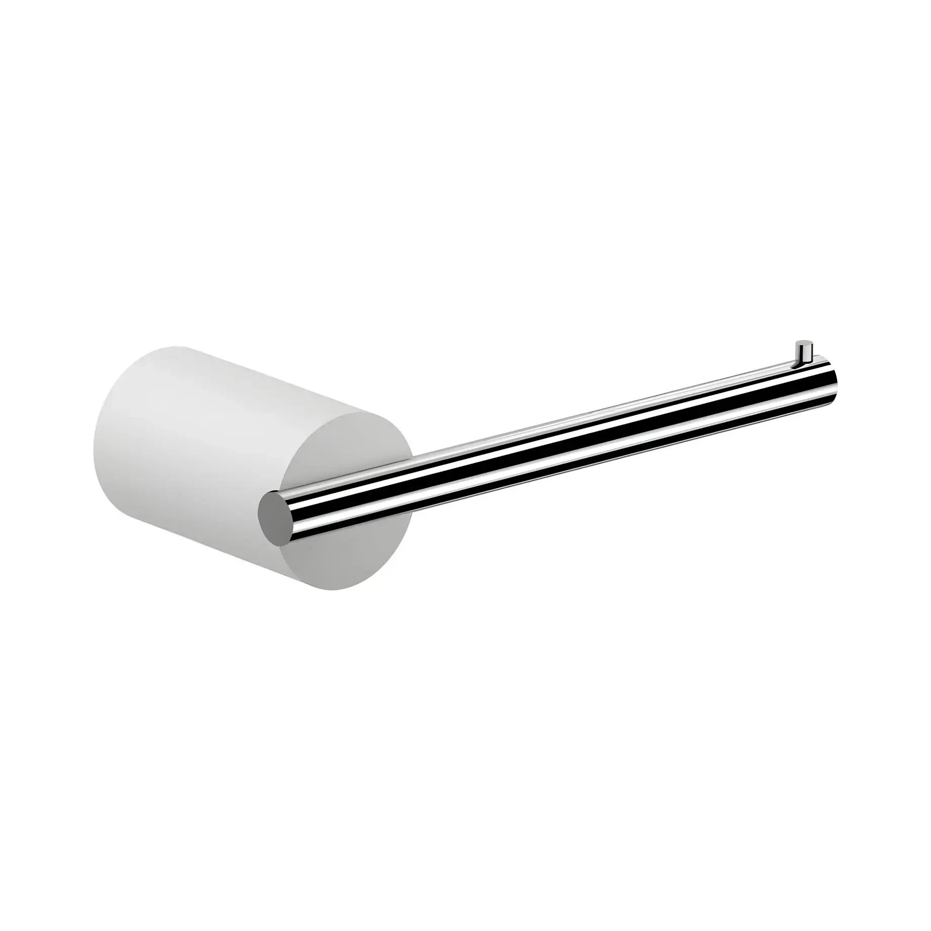 Тримач туалетного паперу без кришки Stone (колір - хром/білий) Decor Walther 0974854 White / Chrome — вид на білому тлі