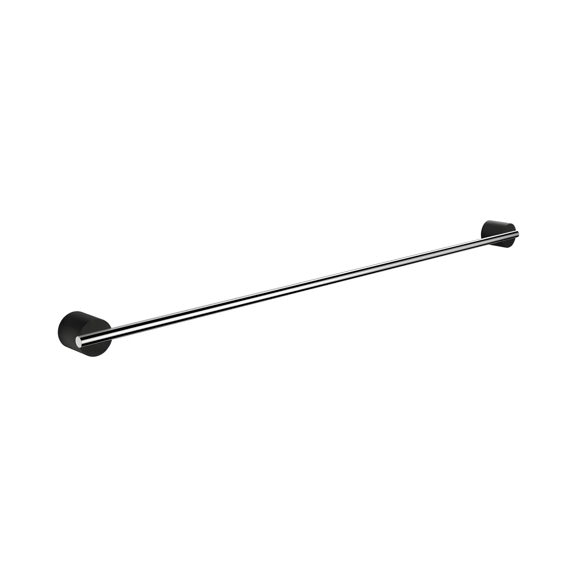 Рушникотримач 80 см Stone, хром/чорний матовий Decor Walther 0975364 Matt Black / Chrome — вид на білому тлі