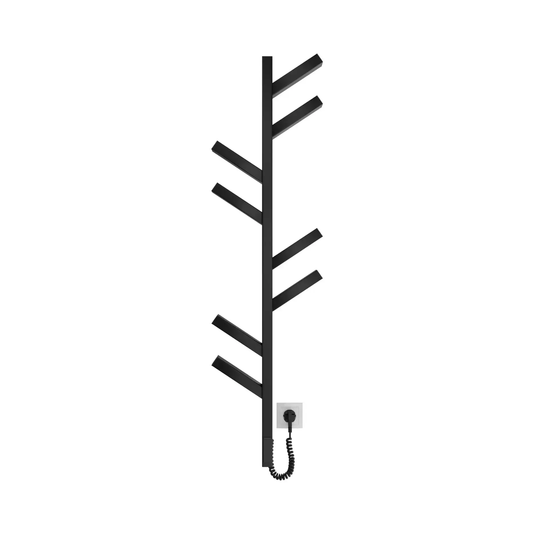 Сушка для рушників електрична Albero Devit DPR117025000B Matt Black — бічний ракурс