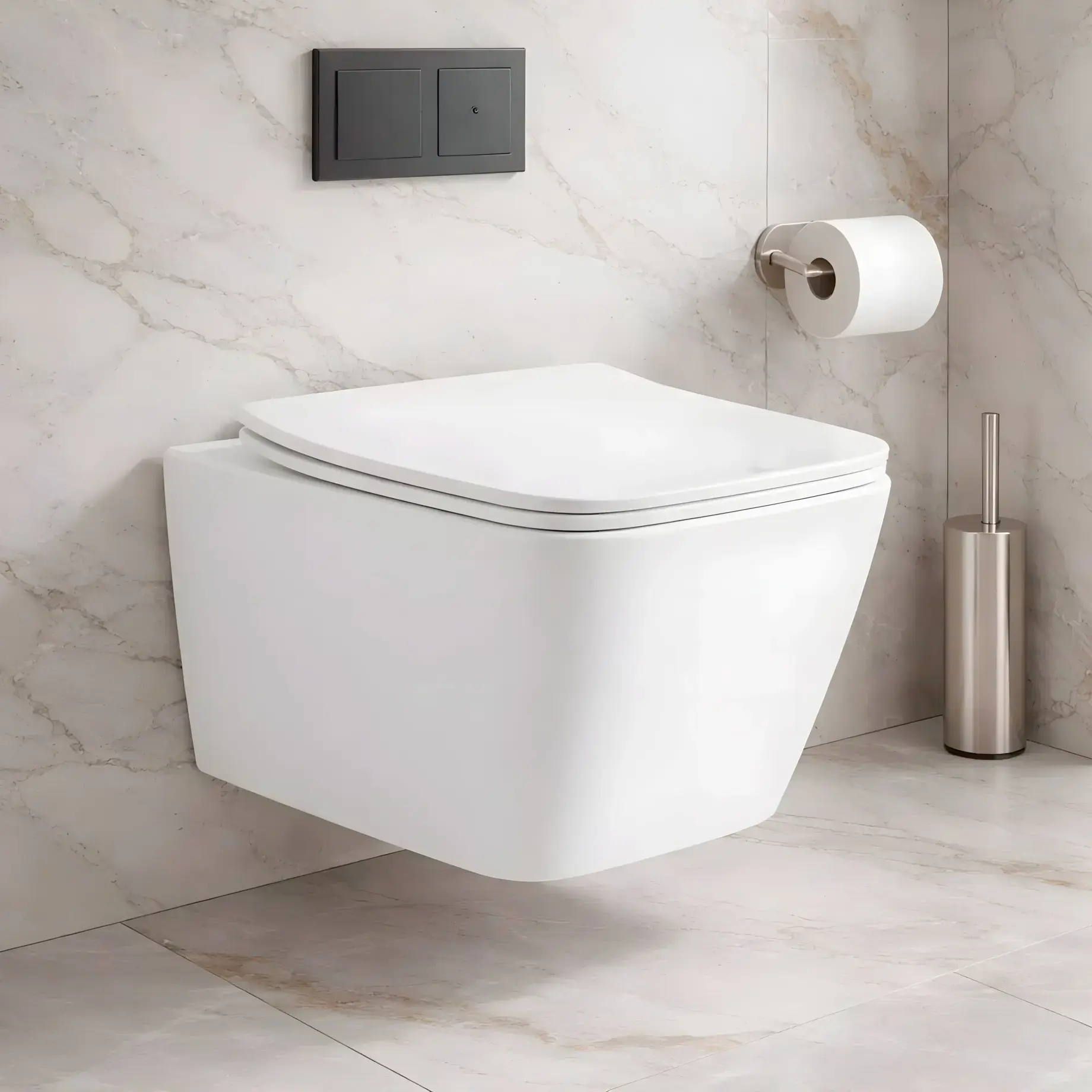 Підвісний унітаз Balance Square Виробник DBS71051111W Білий — вид спереду