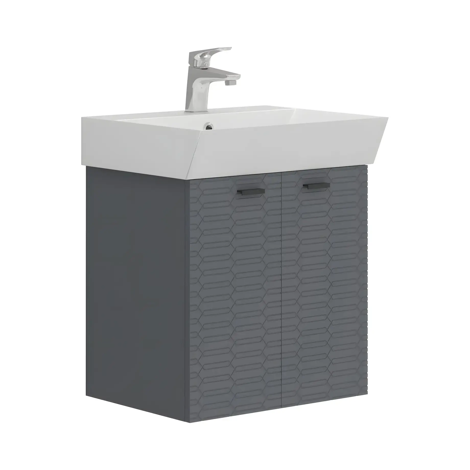 Тумба с умывальником Flow Devit 484050A Anthracite Matt 49 x 39 x 55 см — вид на белом фоне