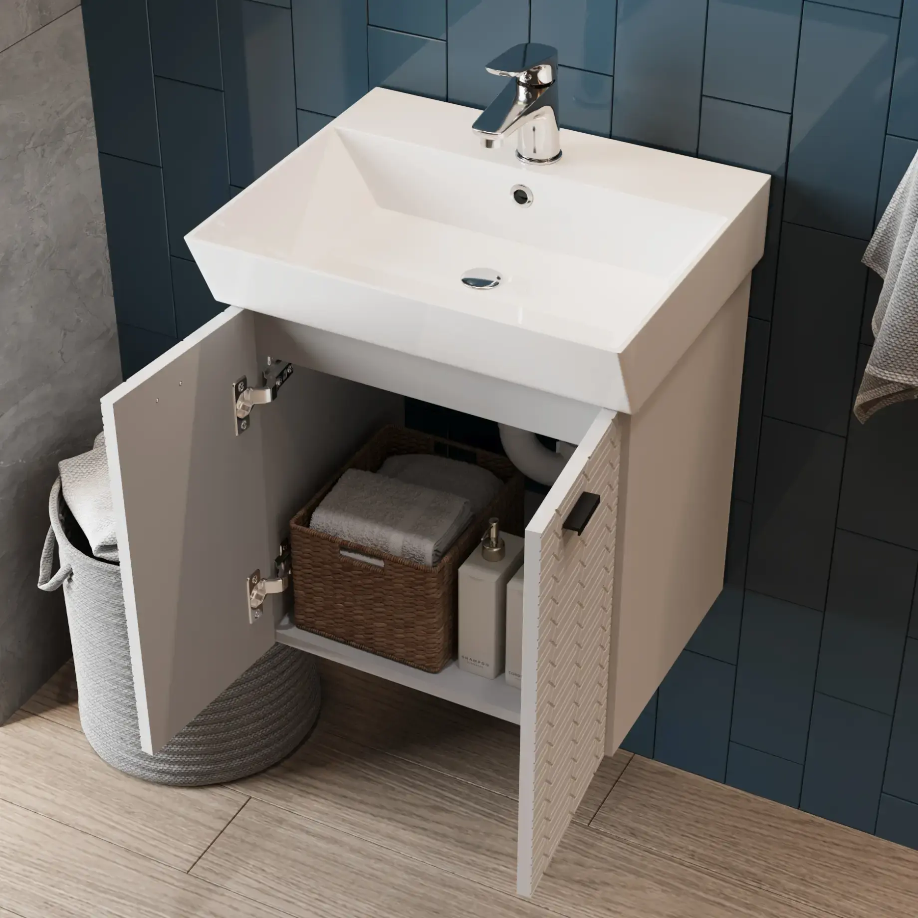 Тумба з умивальником Flow Виробник 484050W White Matt 49 x 39 x 55 см — вид згори