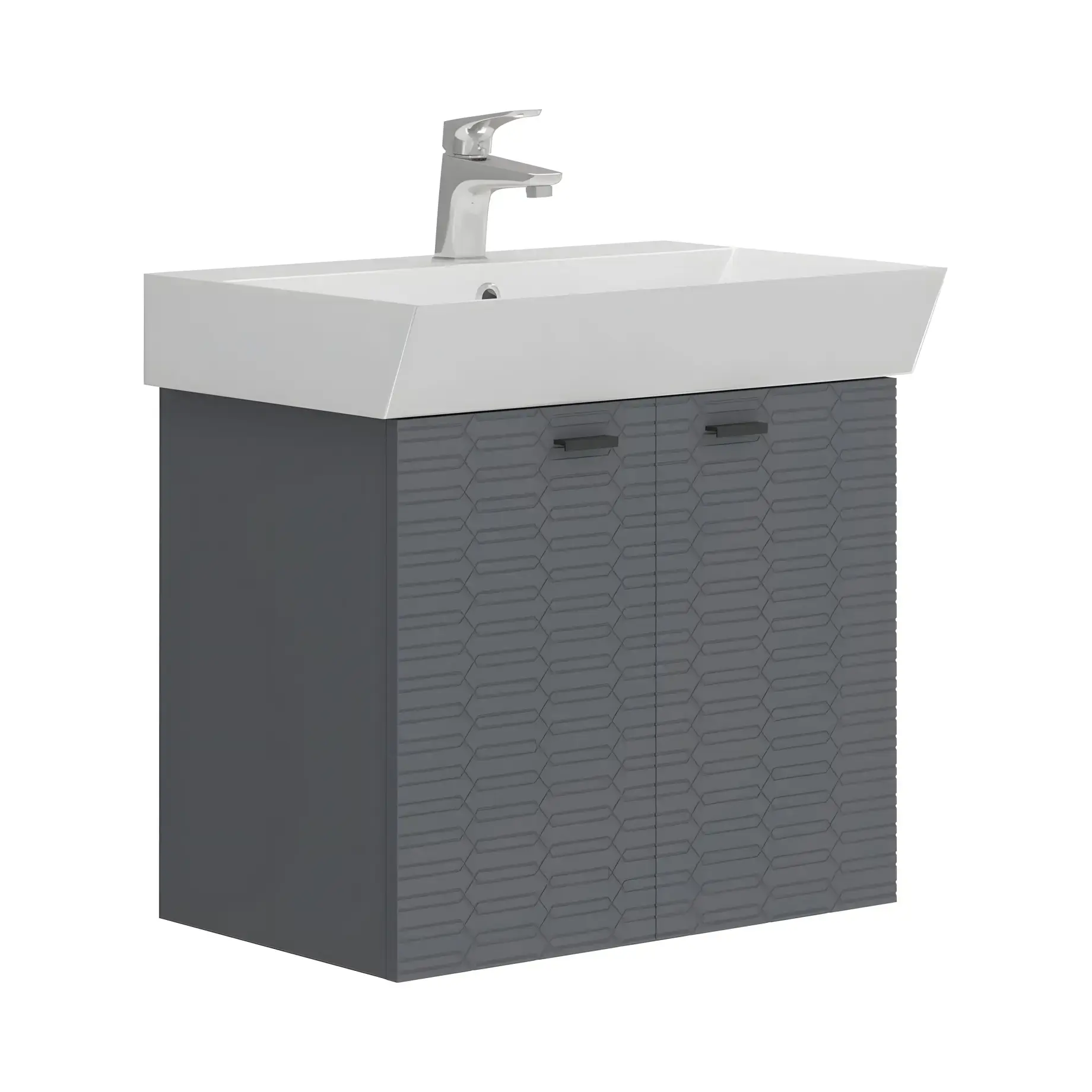 Тумба с умывальником Flow Devit 484060A Anthracite Matt 59 х 39 х 55 см — вид на белом фоне