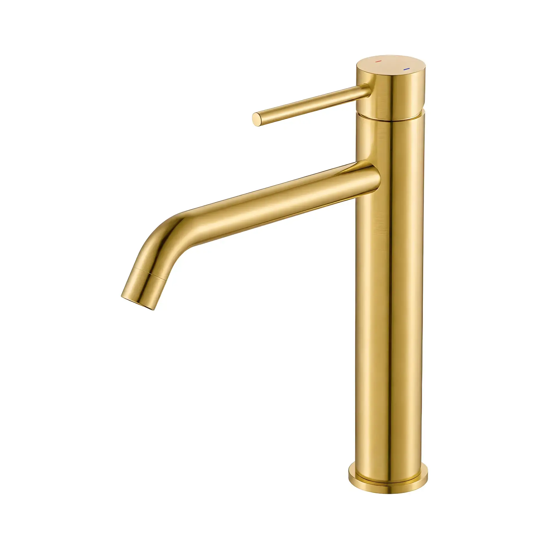 Смеситель для раковины, высокий Flow Devit 550533BG Brushed Gold — вид на белом фоне
