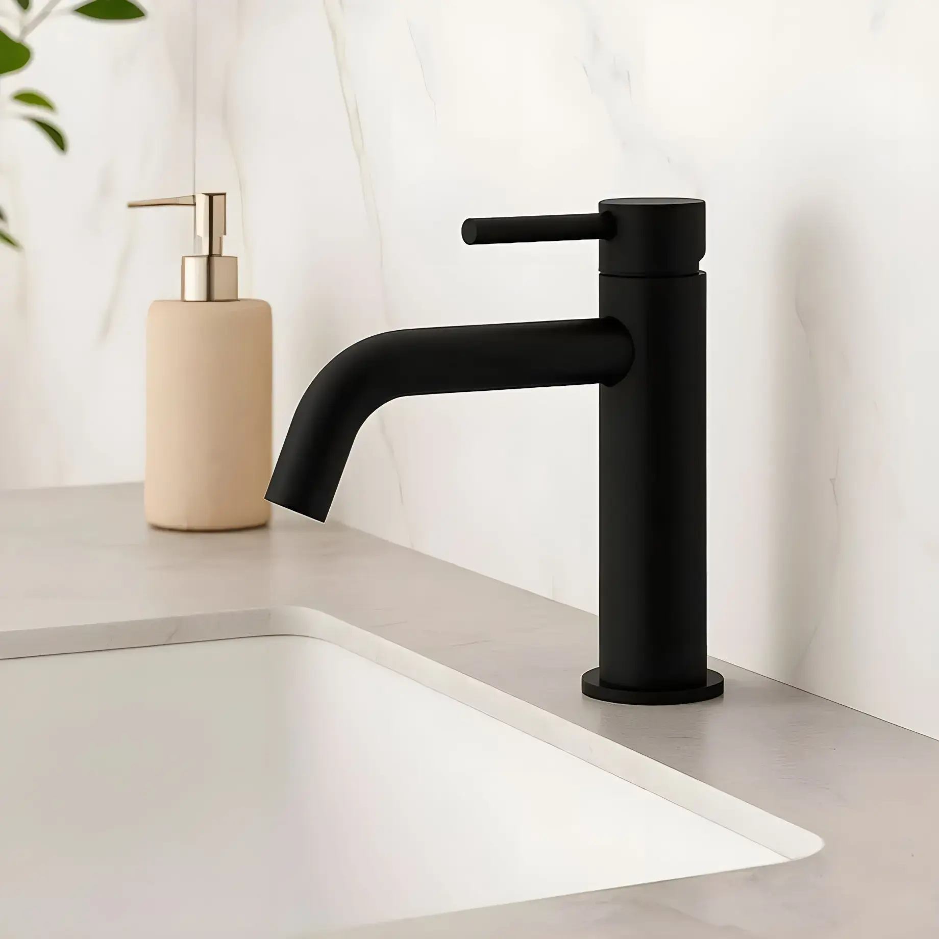 Змішувач для раковини Flow Devit 550534B Matt Black — вид спереду