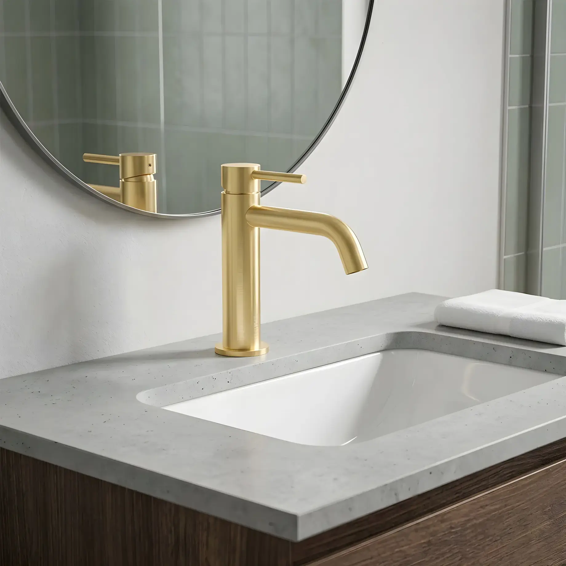 Змішувач для раковини Flow Виробник 550534BG Brushed Gold — вид спереду