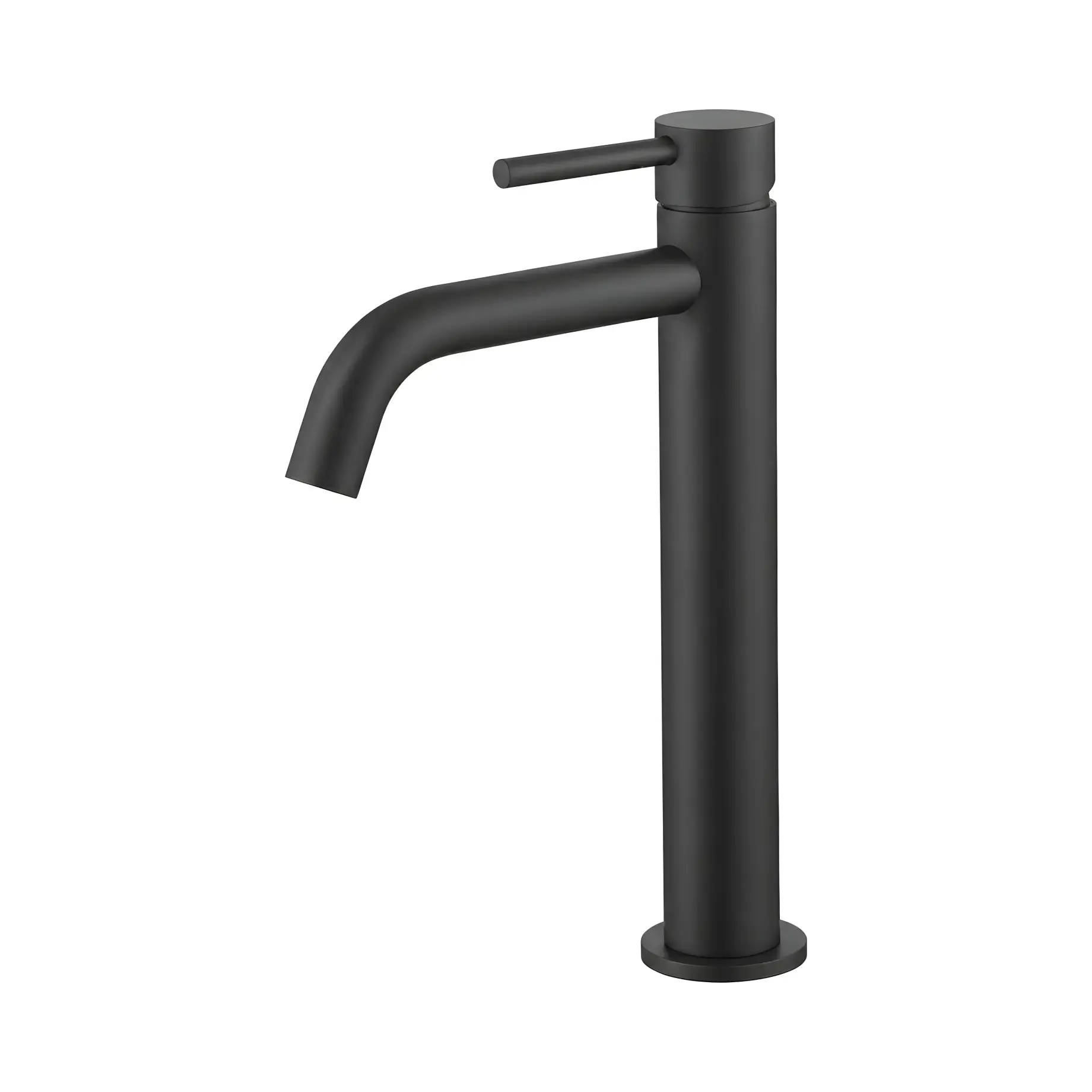 Смеситель для раковины высокий Flow Devit 550536B Matt Black — вид на белом фоне