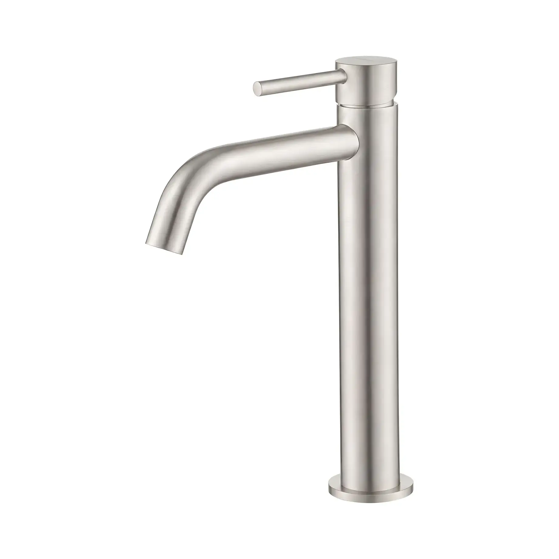 Смеситель для раковины высокий Flow Devit 550536N Brushed Nickel — вид на белом фоне
