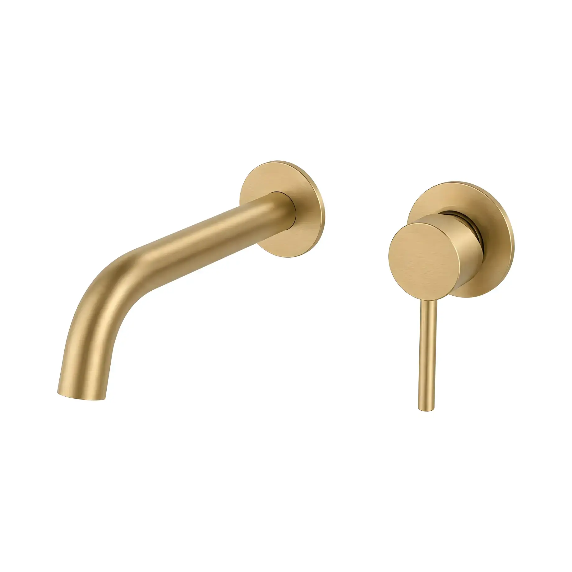 Смеситель для раковины настенный Flow Devit 550537BG Brushed Gold — вид на белом фоне
