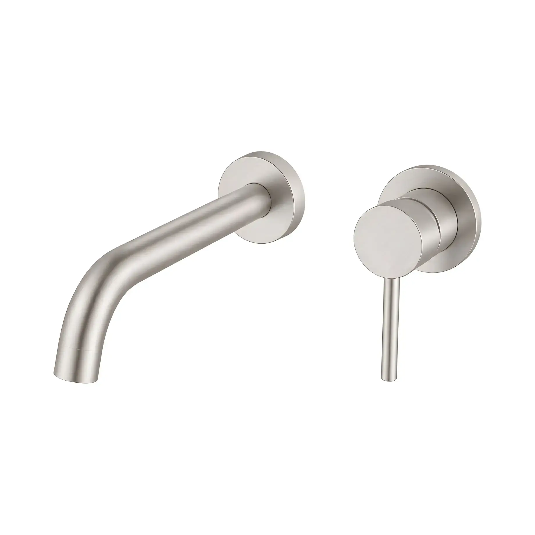 Смеситель для раковины настенный Flow Devit 550537BN Brushed Nickel — вид на белом фоне