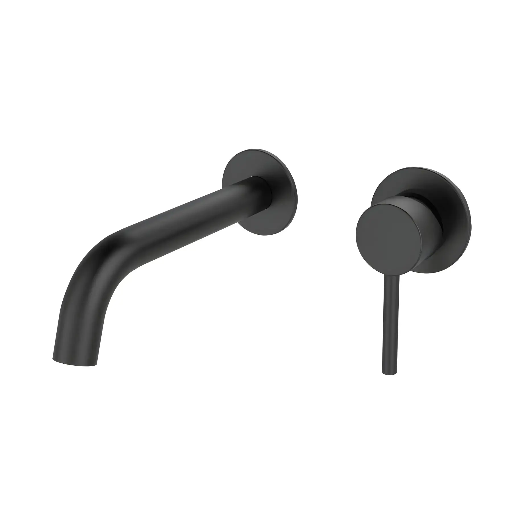Смеситель для раковины настенный Flow Devit 550537MB Matt Black — вид на белом фоне