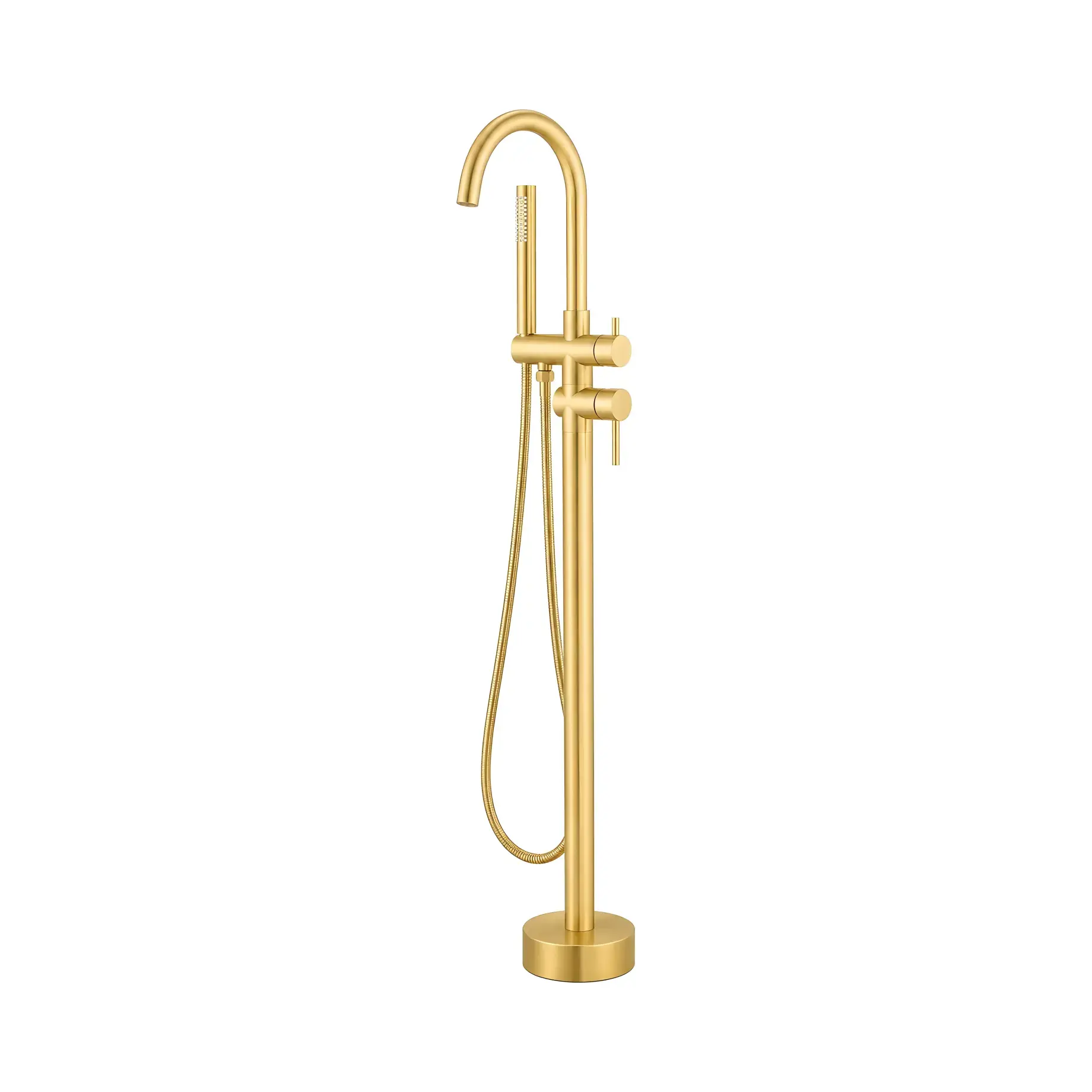 Смеситель для ванны Flow Devit 550538BG Brushed Gold — вид на белом фоне