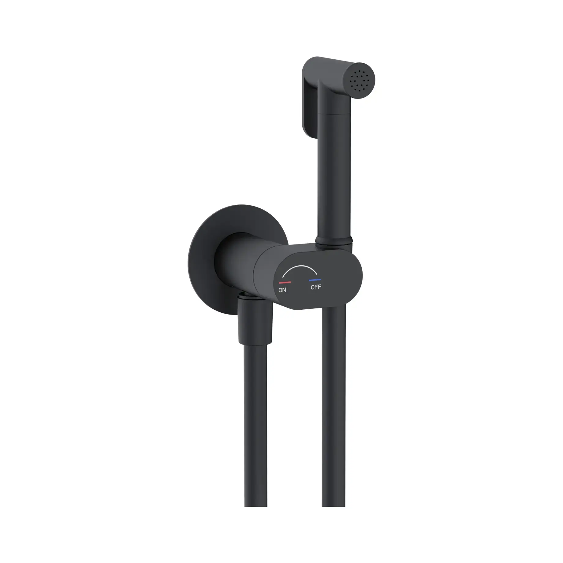 Гігієнічний душ Flow Devit 550539B Matt Black — вид на білому тлі
