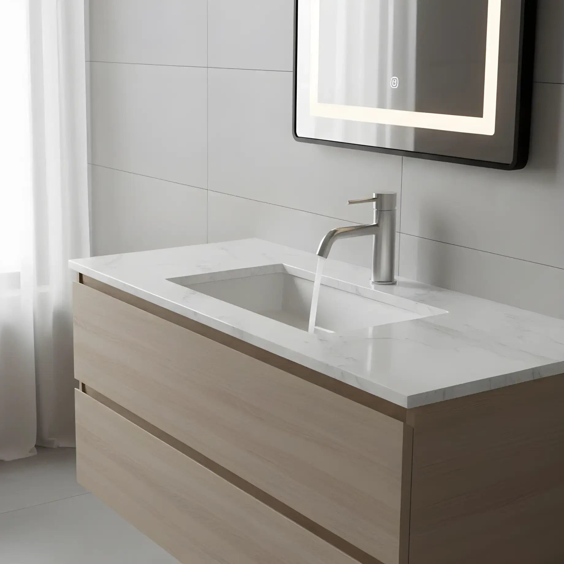 Змішувач для раковини Flow Devit 550547N Brushed Nickel — вид спереду