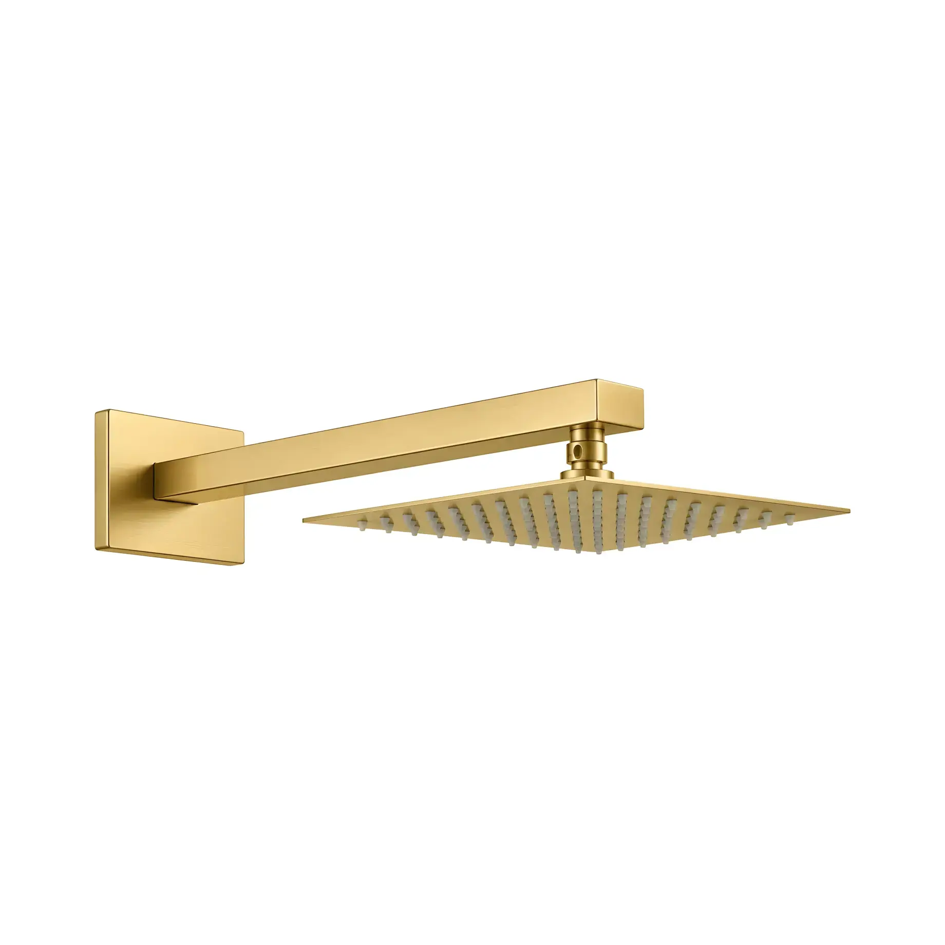 Верхній душ з кронштейном Flow Devit D113000000120BG Brushed Gold 25 х 25 см — вид на білому тлі