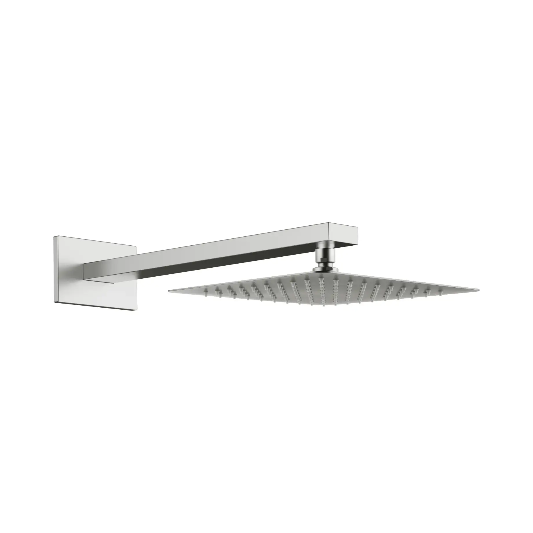 Верхній душ з кронштейном Flow Devit D113000000120BN Brushed Nickel 25 х 25 см — вид на білому тлі