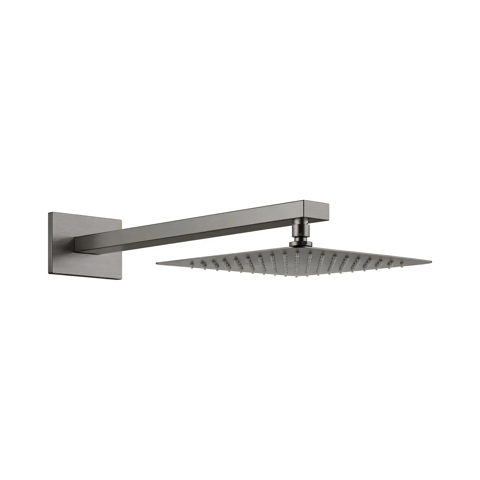 Верхній душ з кронштейном Flow Devit D113000000120GM Gun Metal 25 х 25 см — вид на білому тлі