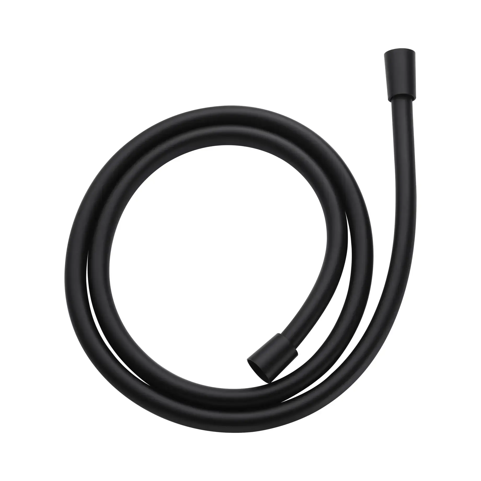 Душовий шланг 1,5 м Flow Devit D113000001000BM Matt Black — вид на білому тлі