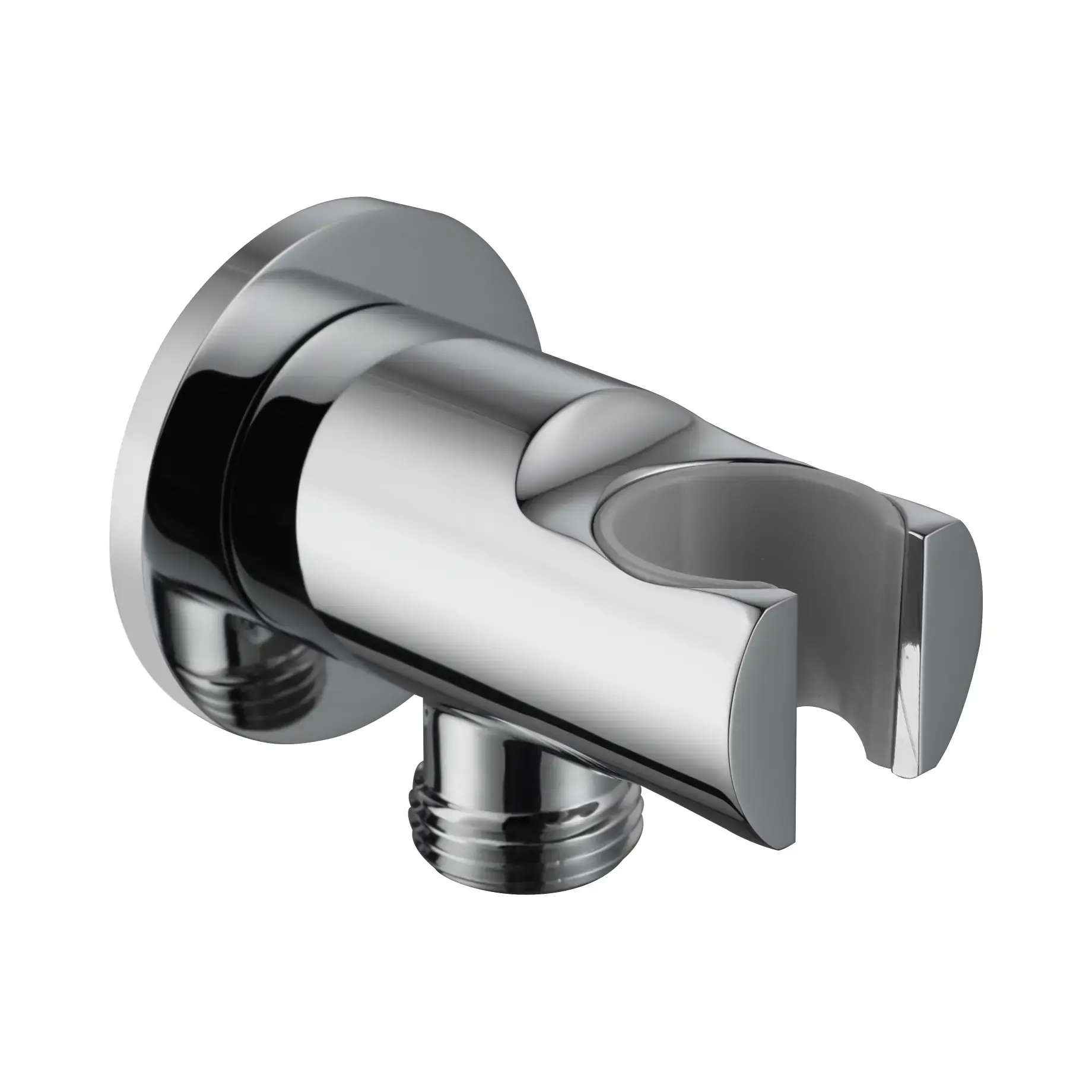 Шлангове підключення з тримачем Flow Devit D113100000010C Chrome — вид на білому тлі