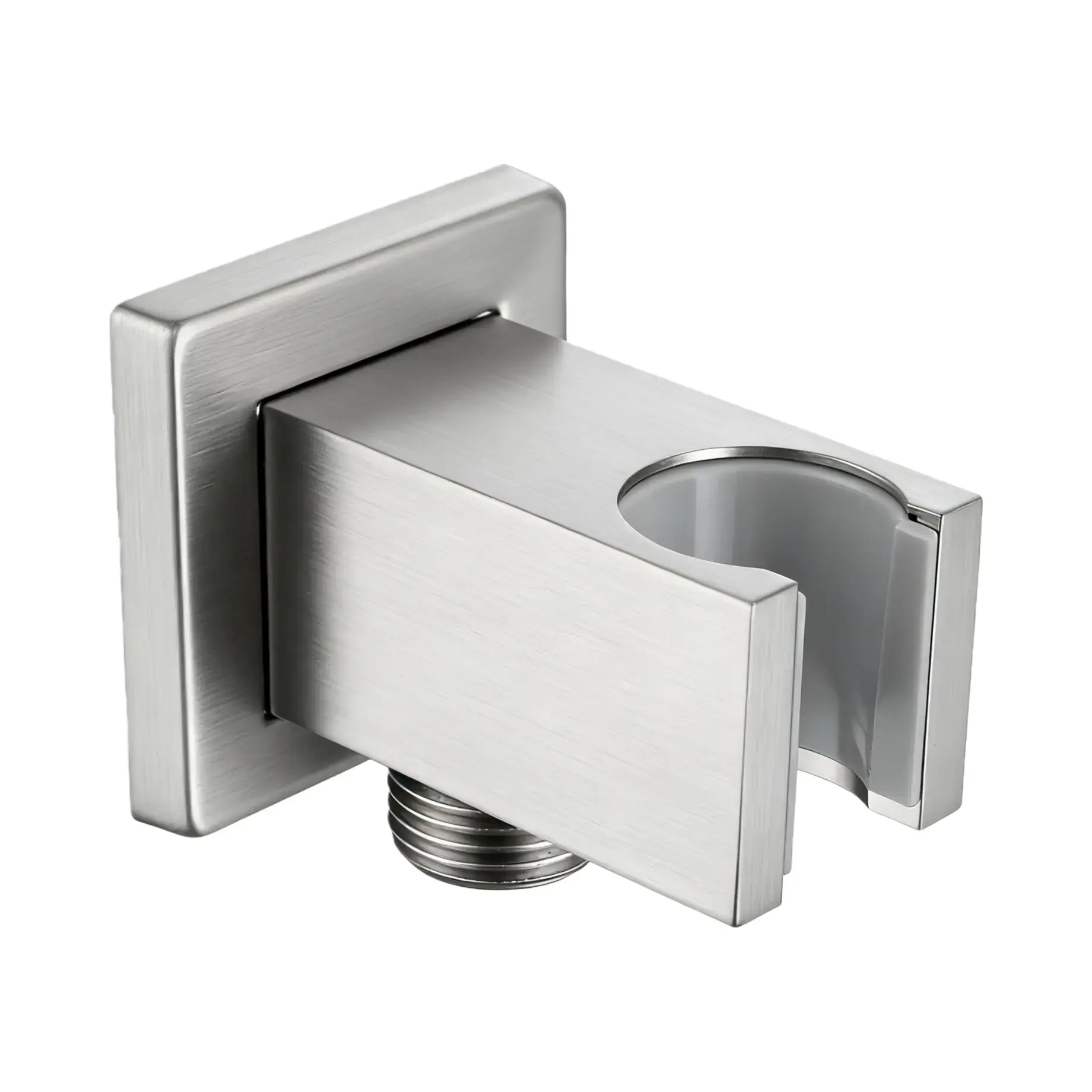 Шлангове підключення з тримачем Flow Devit D113100000020BN Brushed Nickel — вид на білому тлі