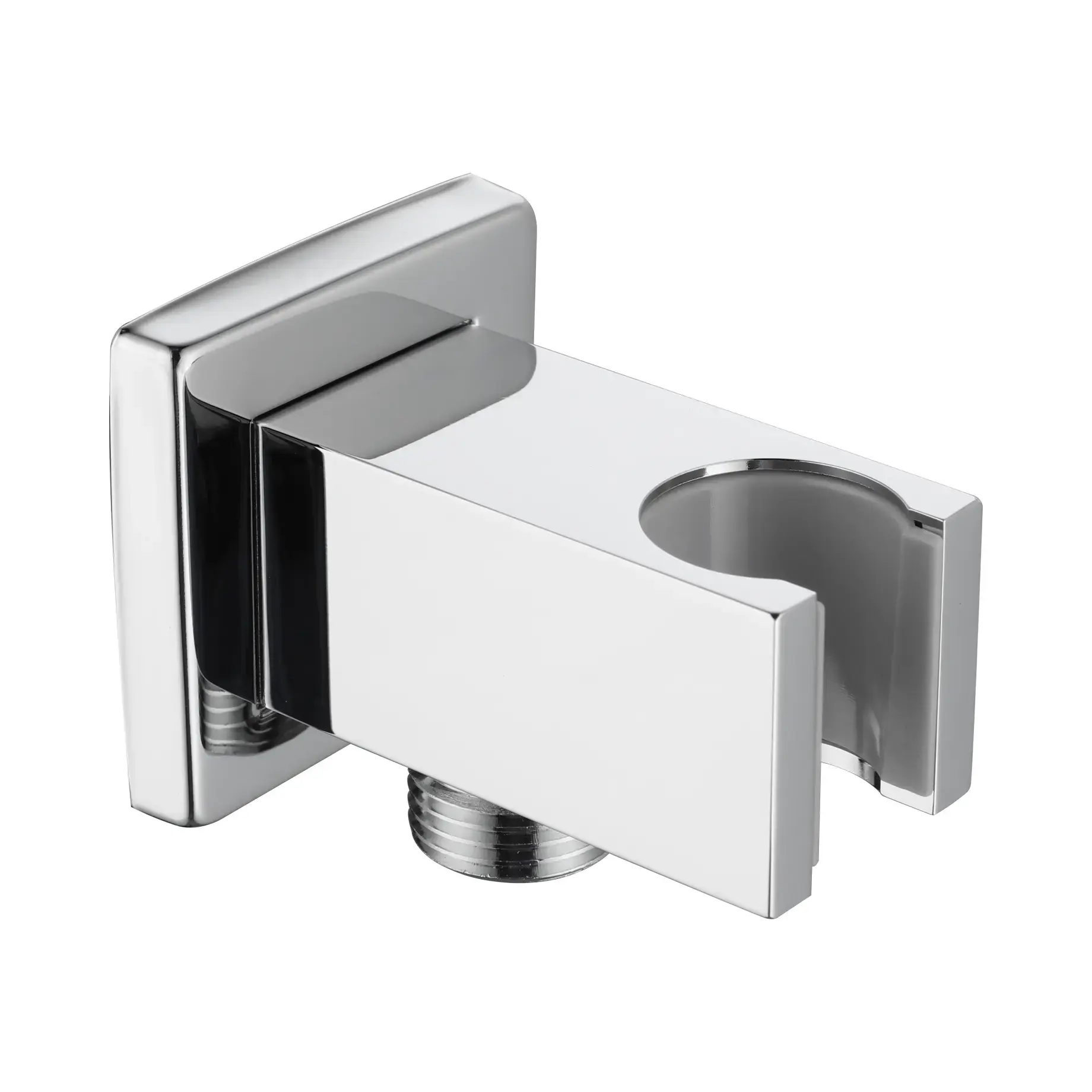 Шлангове підключення з тримачем Flow Devit D113100000020C Chrome — вид на білому тлі