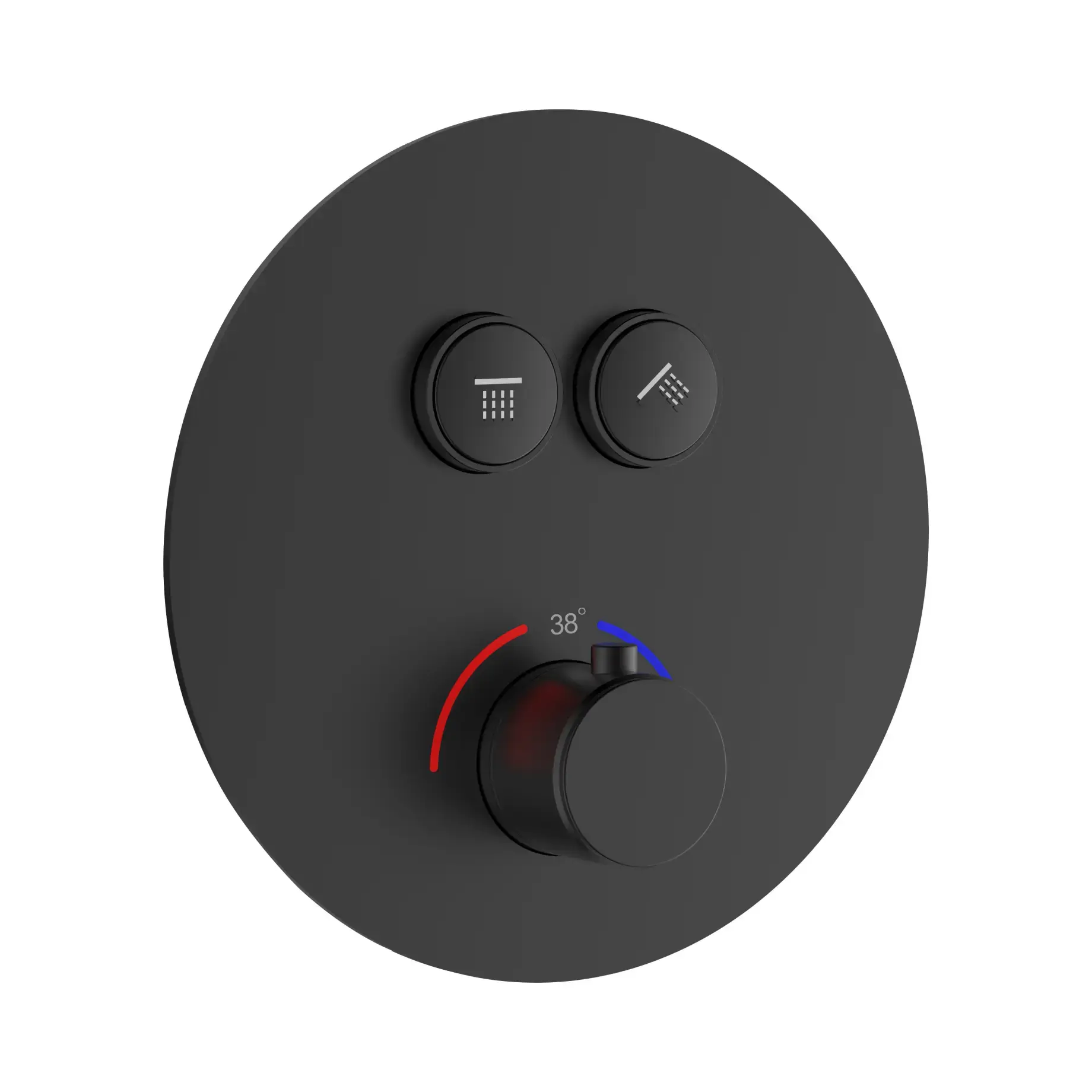 Термостат для ванны / душа Flow Devit D114124010011BM Matt Black — вид на белом фоне