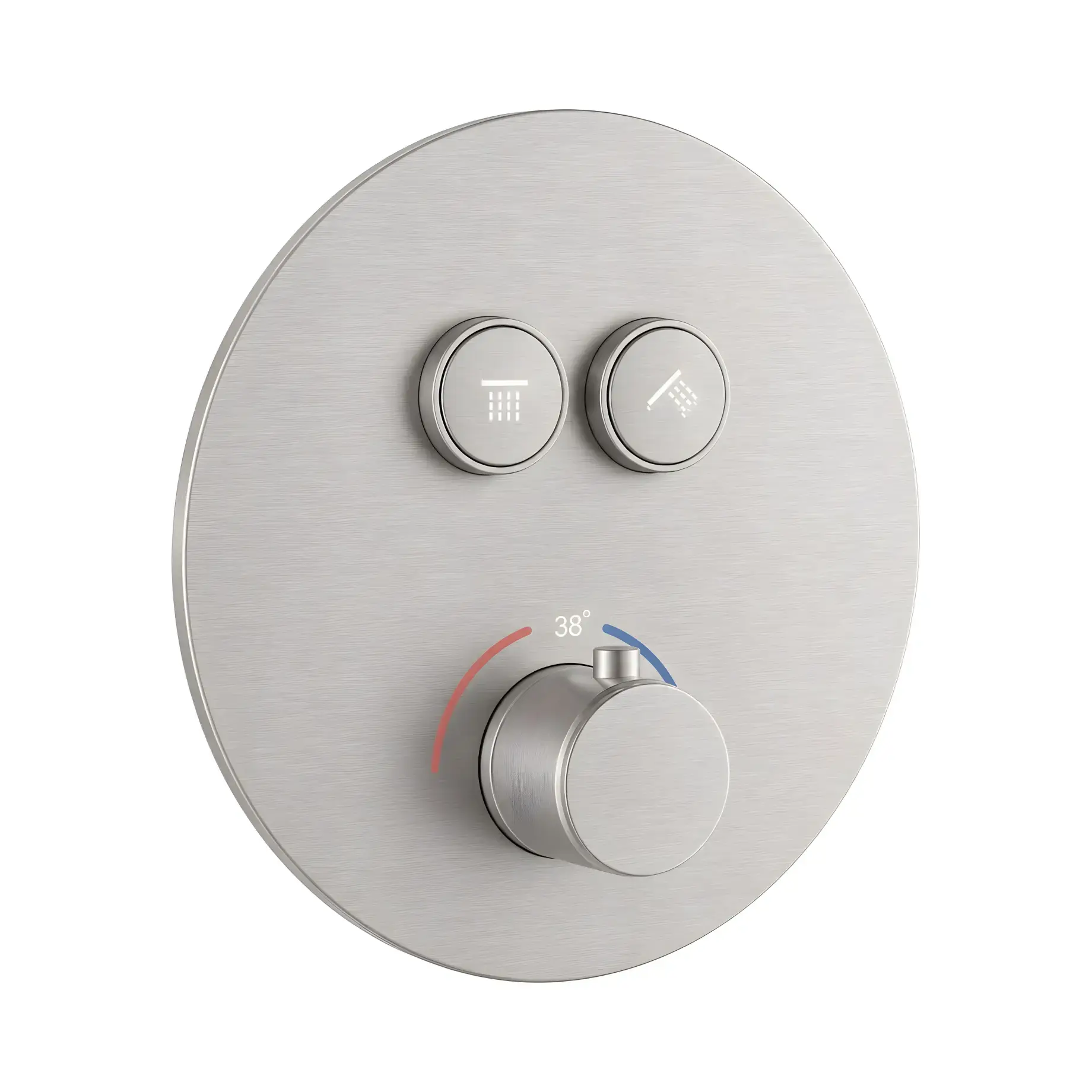 Термостат для ванны / душа Flow Devit D114124010011BN Brushed Nickel — вид на белом фоне