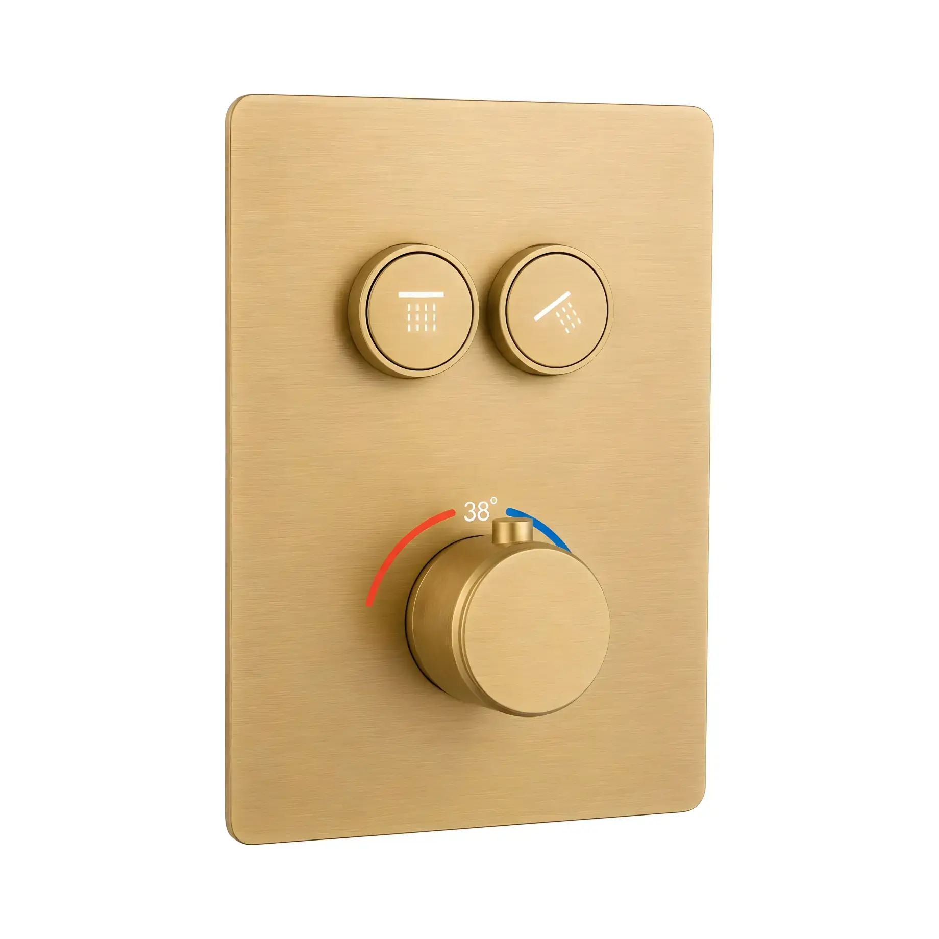 Термостат для ванны / душа Flow Devit D114124010021BG Brushed Gold — вид на белом фоне