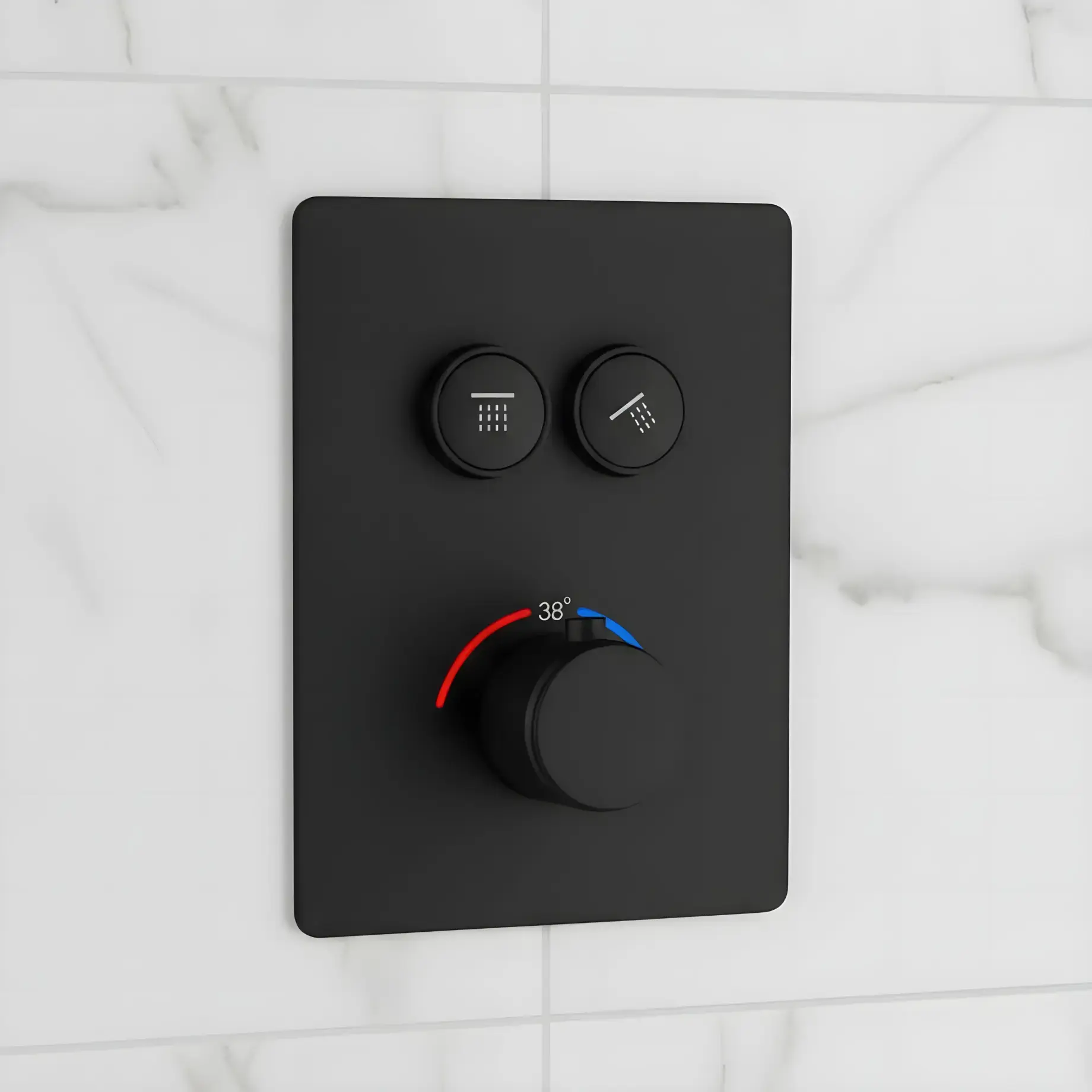 Термостат для ванни / душу Flow Devit D114124010021BM Matt Black — вид спереду