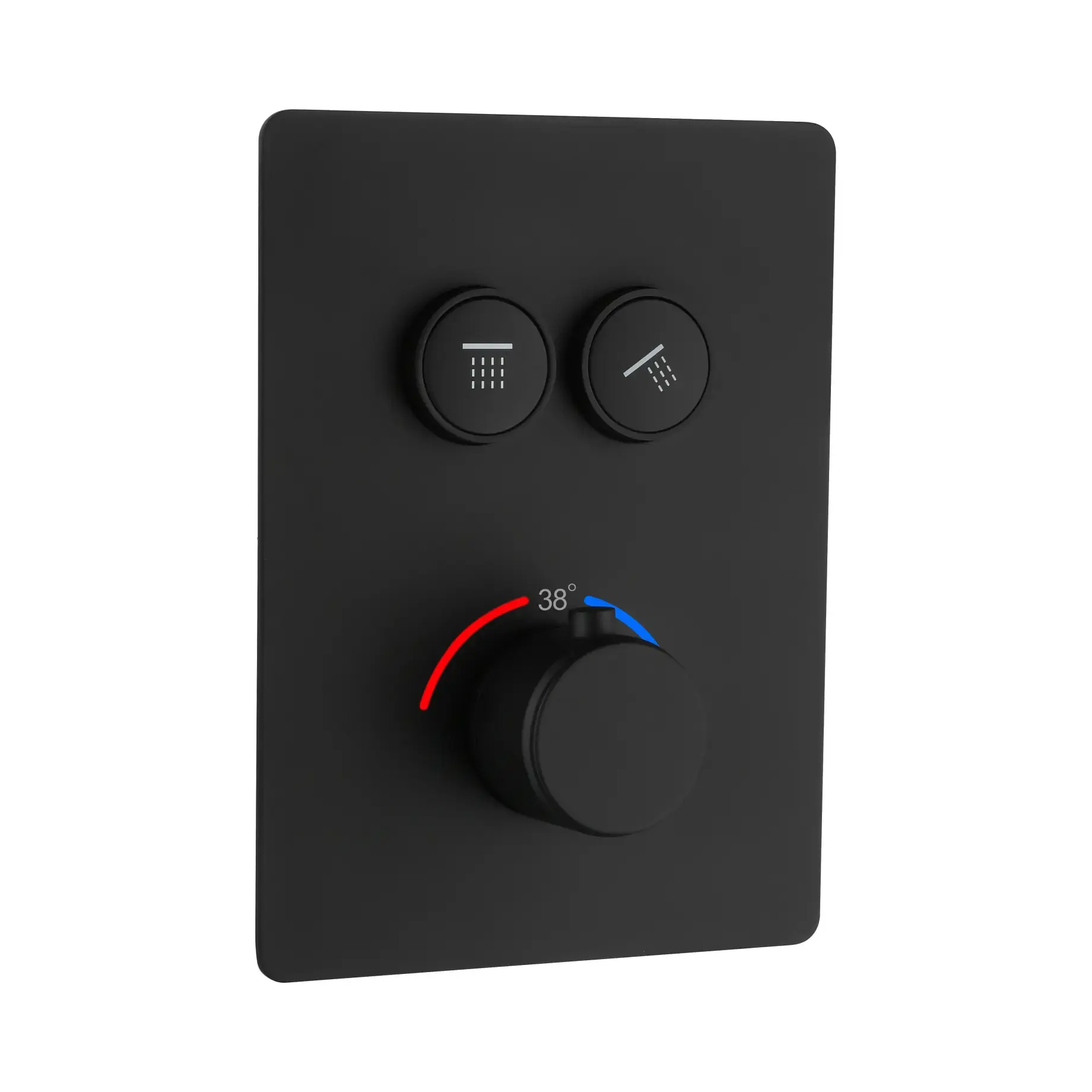Термостат для ванны / душа Flow Devit D114124010021BM Matt Black — вид на белом фоне