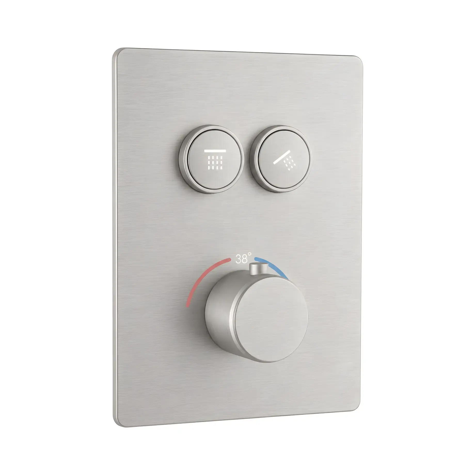 Термостат для ванны / душа Flow Devit D114124010021BN Brushed Nickel — вид на белом фоне