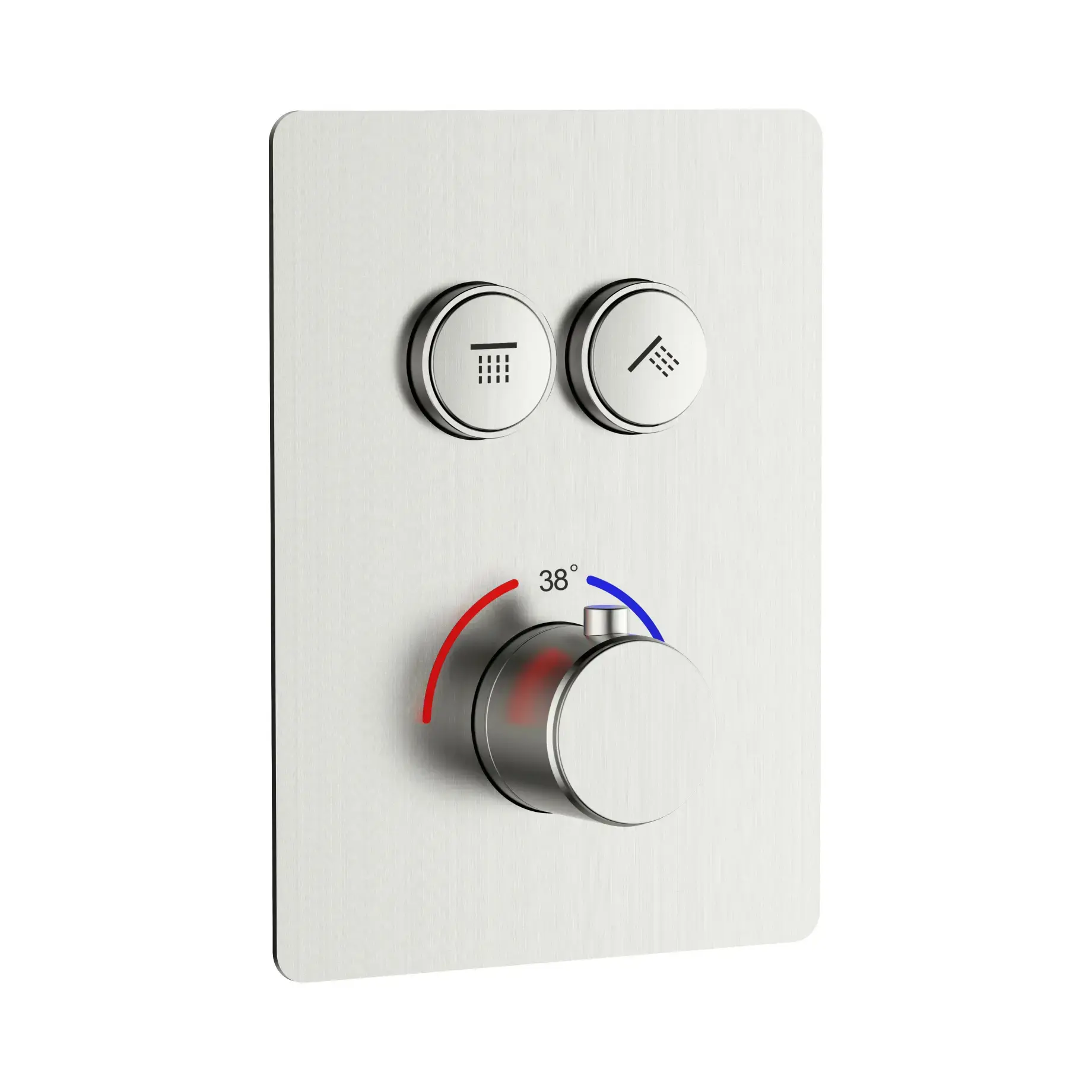 Термостат для ванни / душу Flow Devit D114124010021BN Brushed Nickel — вид на білому тлі