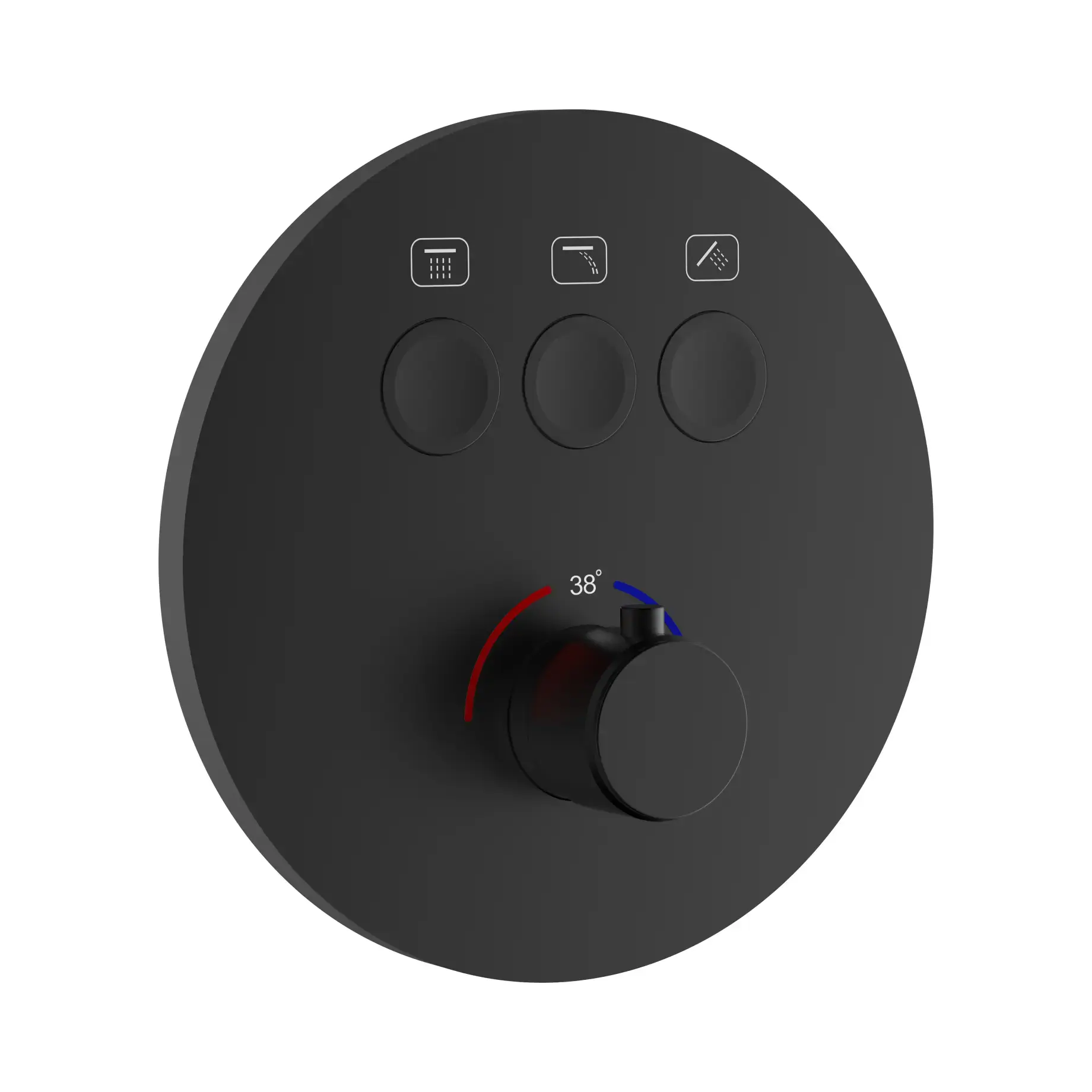 Термостат для ванны / душа Flow Devit D114134010011BM Matt Black — вид на белом фоне