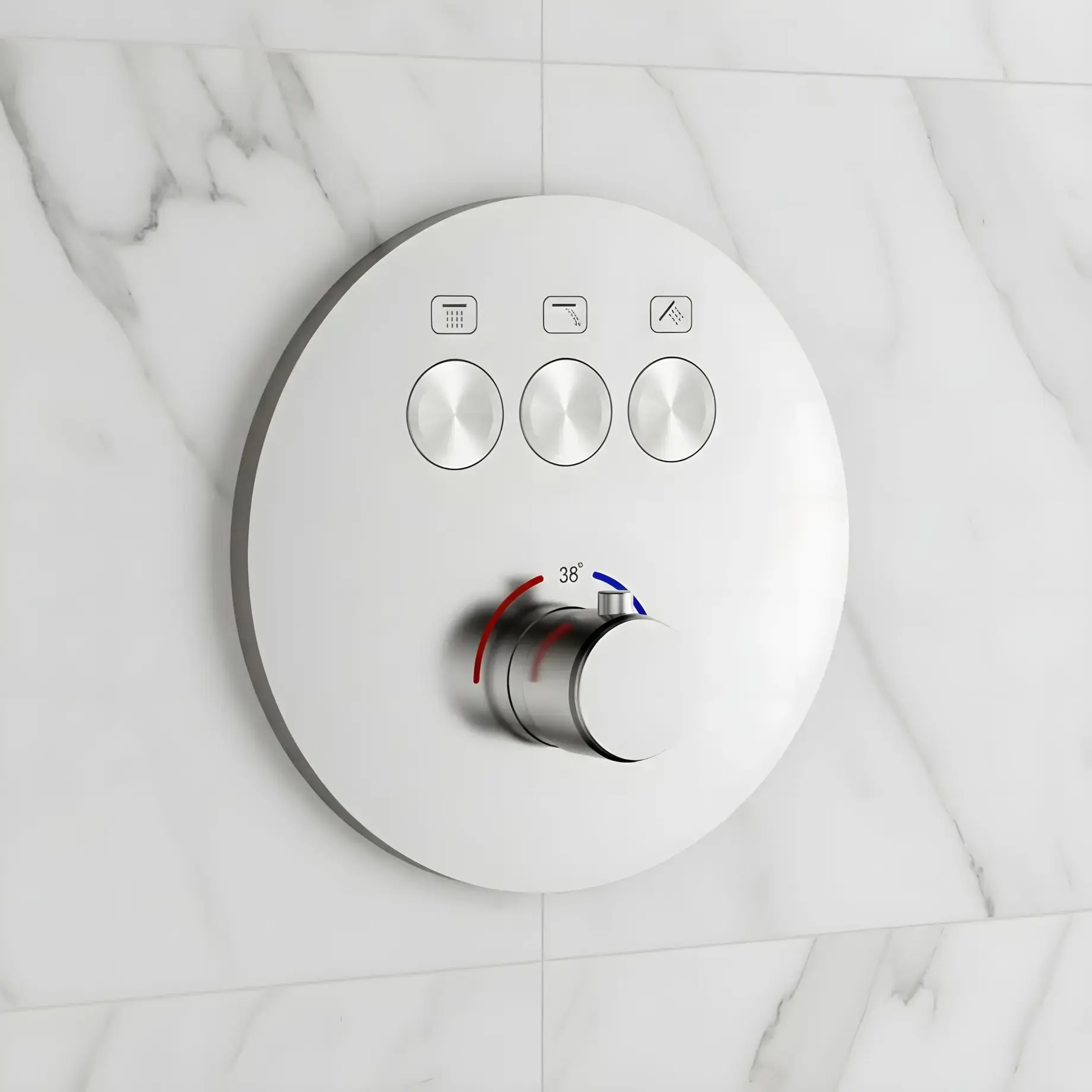 Термостат для ванни / душу Flow Виробник D114134010011BN Brushed Nickel — вид спереду