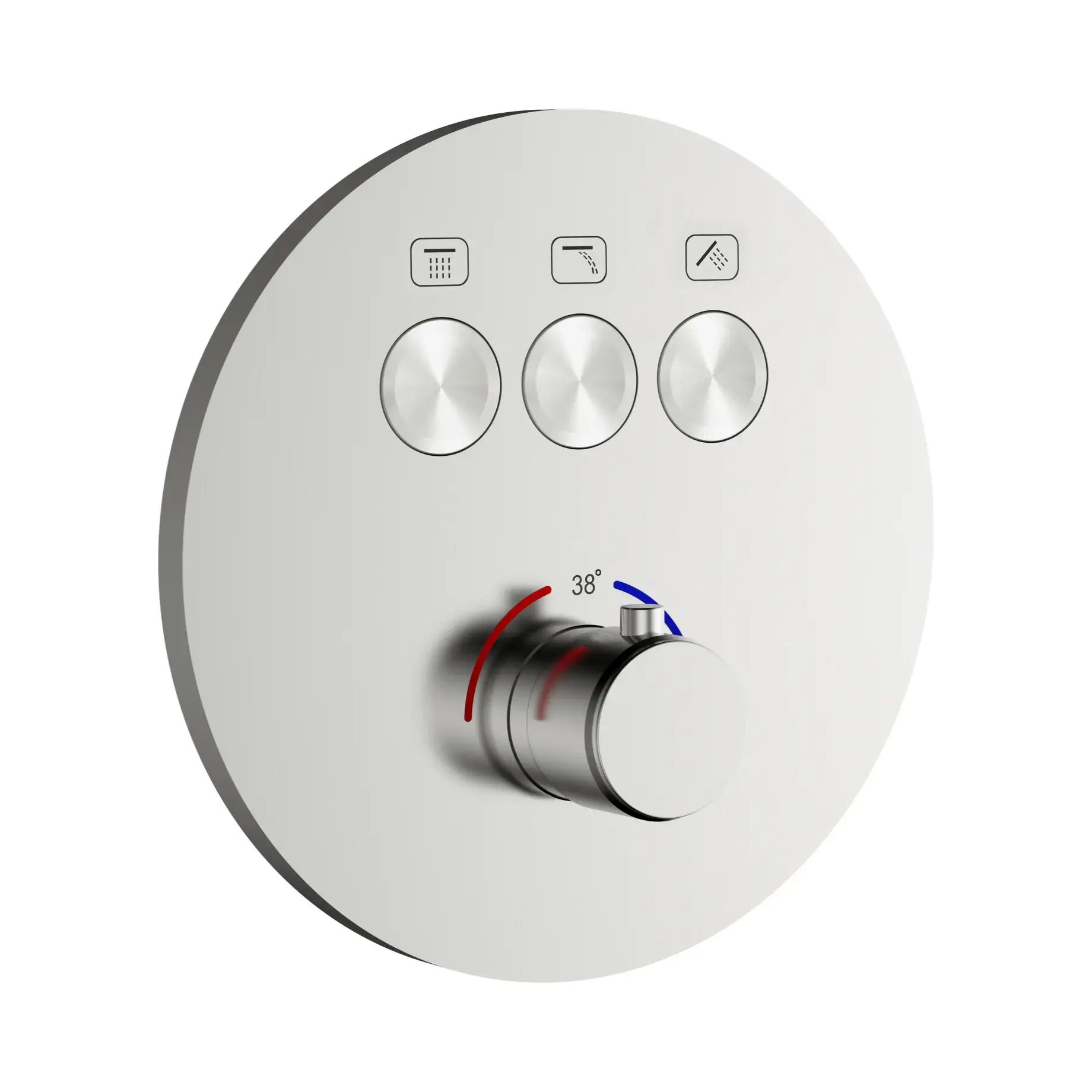 Термостат для ванны / душа Flow Devit D114134010011BN Brushed Nickel — вид на белом фоне