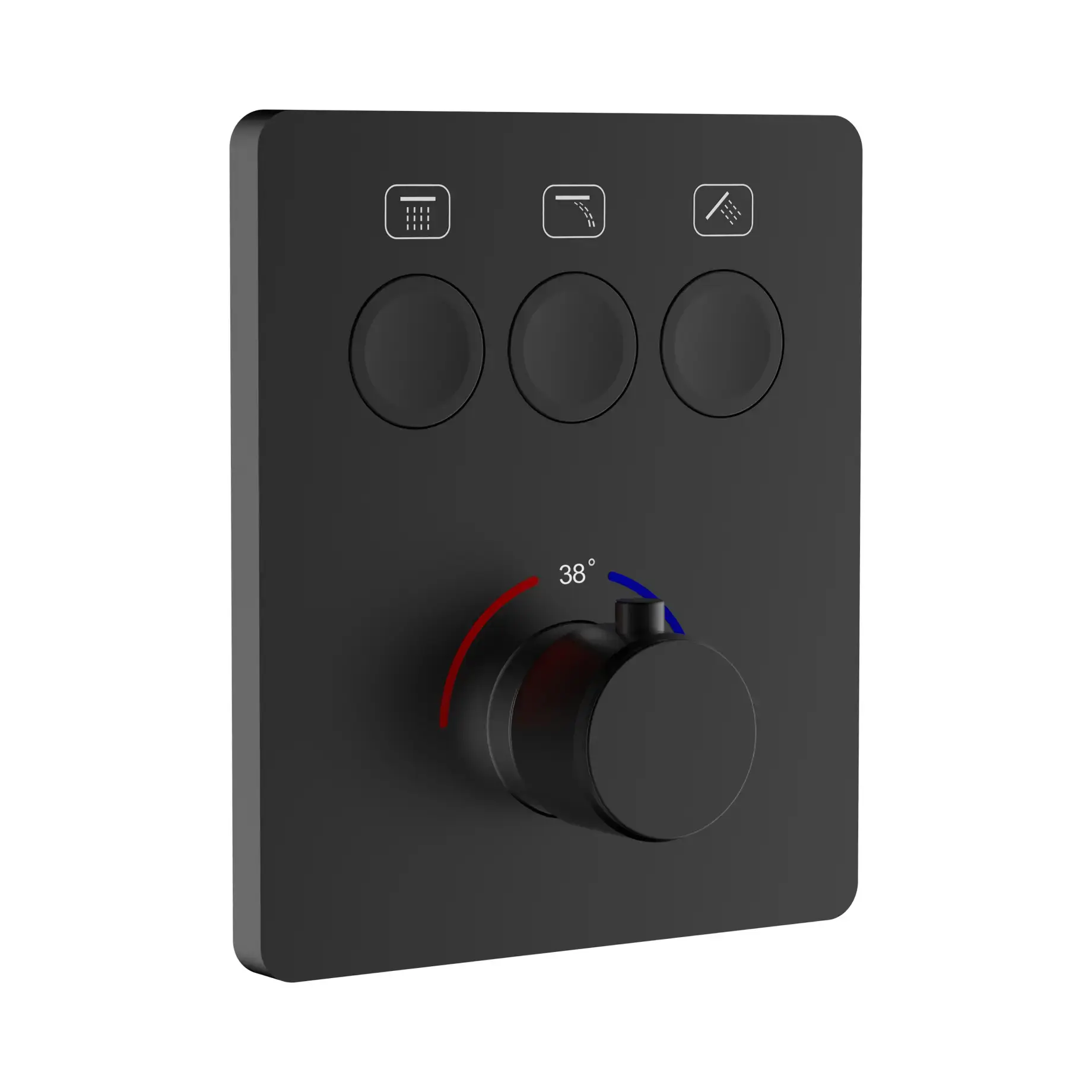 Термостат для ванны / душа Flow Devit D114134010021BM Matt Black — вид на белом фоне