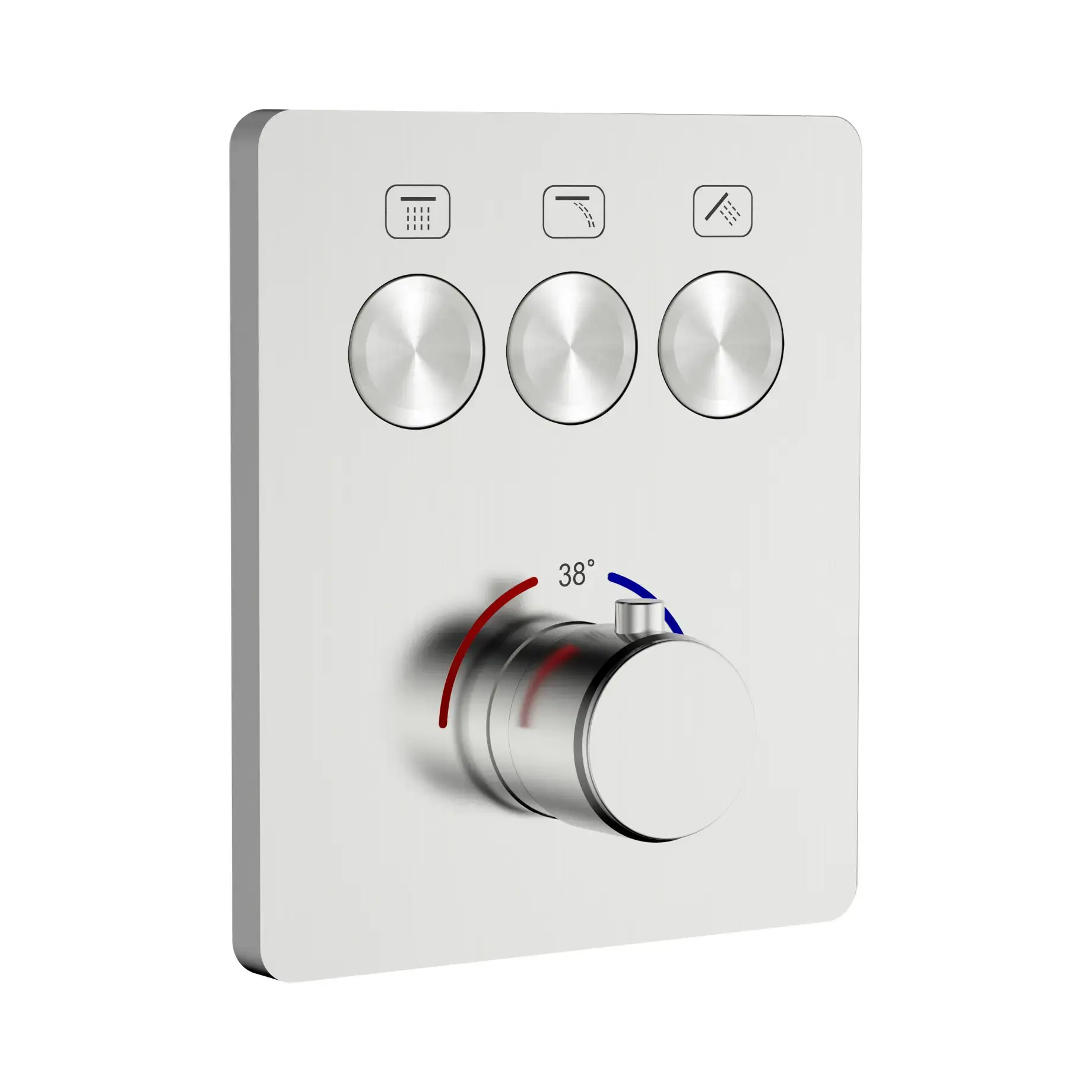 Термостат для ванны / душа Flow Devit D114134010021BN Brushed Nickel — вид на белом фоне